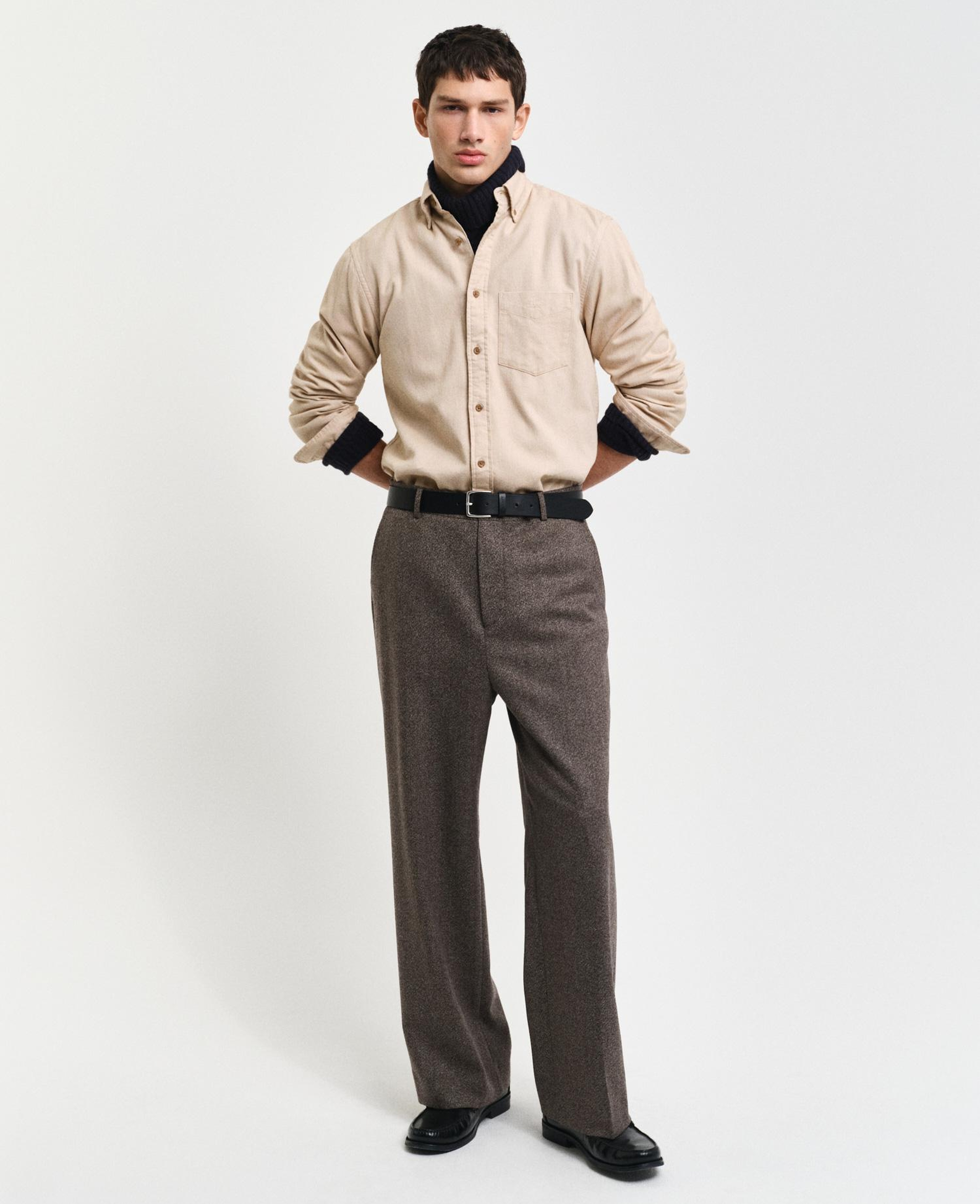 GANT Erkek Bej Regular Fit Düğmeli Yaka Gömlek