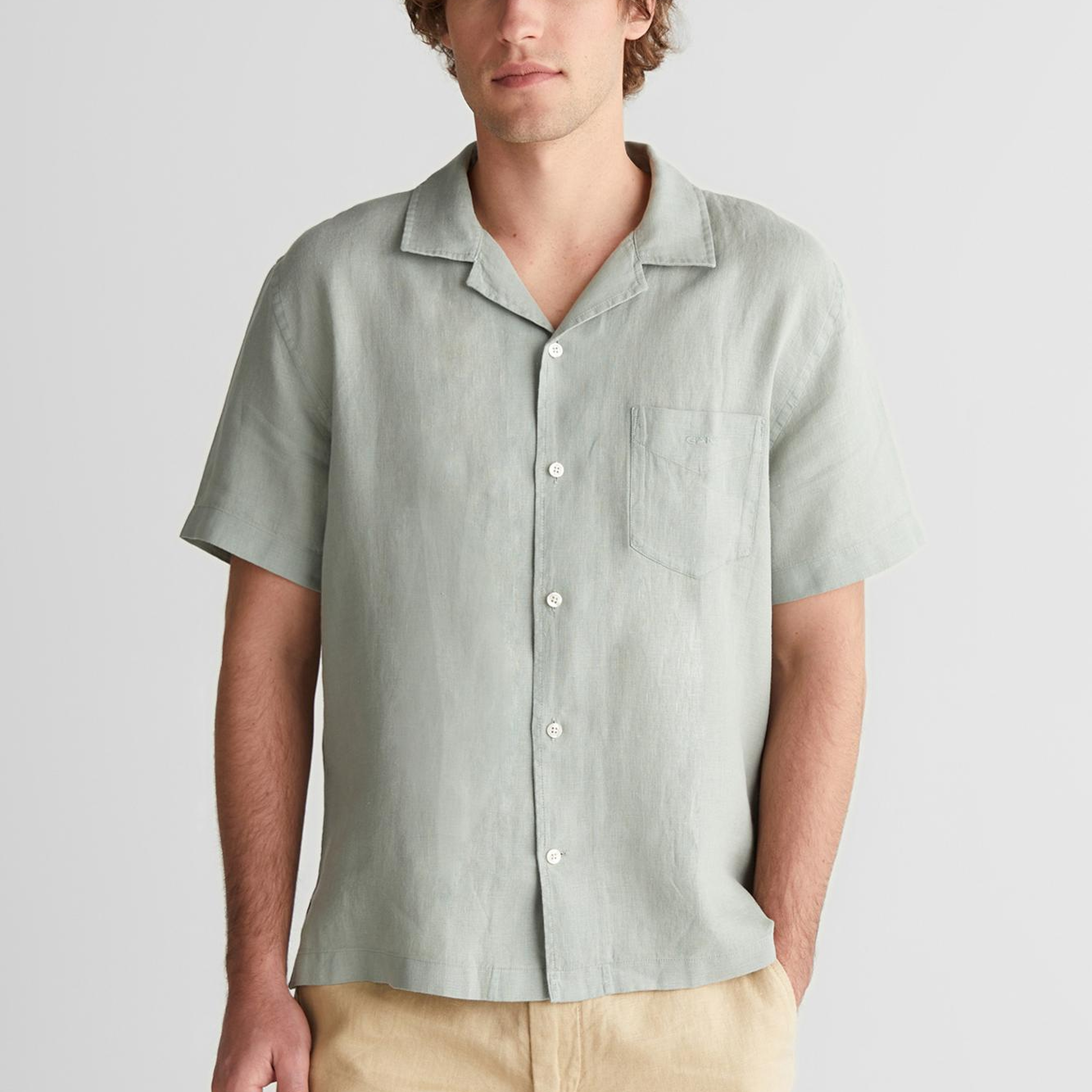 GANT Erkek Yeşil Düğmeli Yaka Gömlek