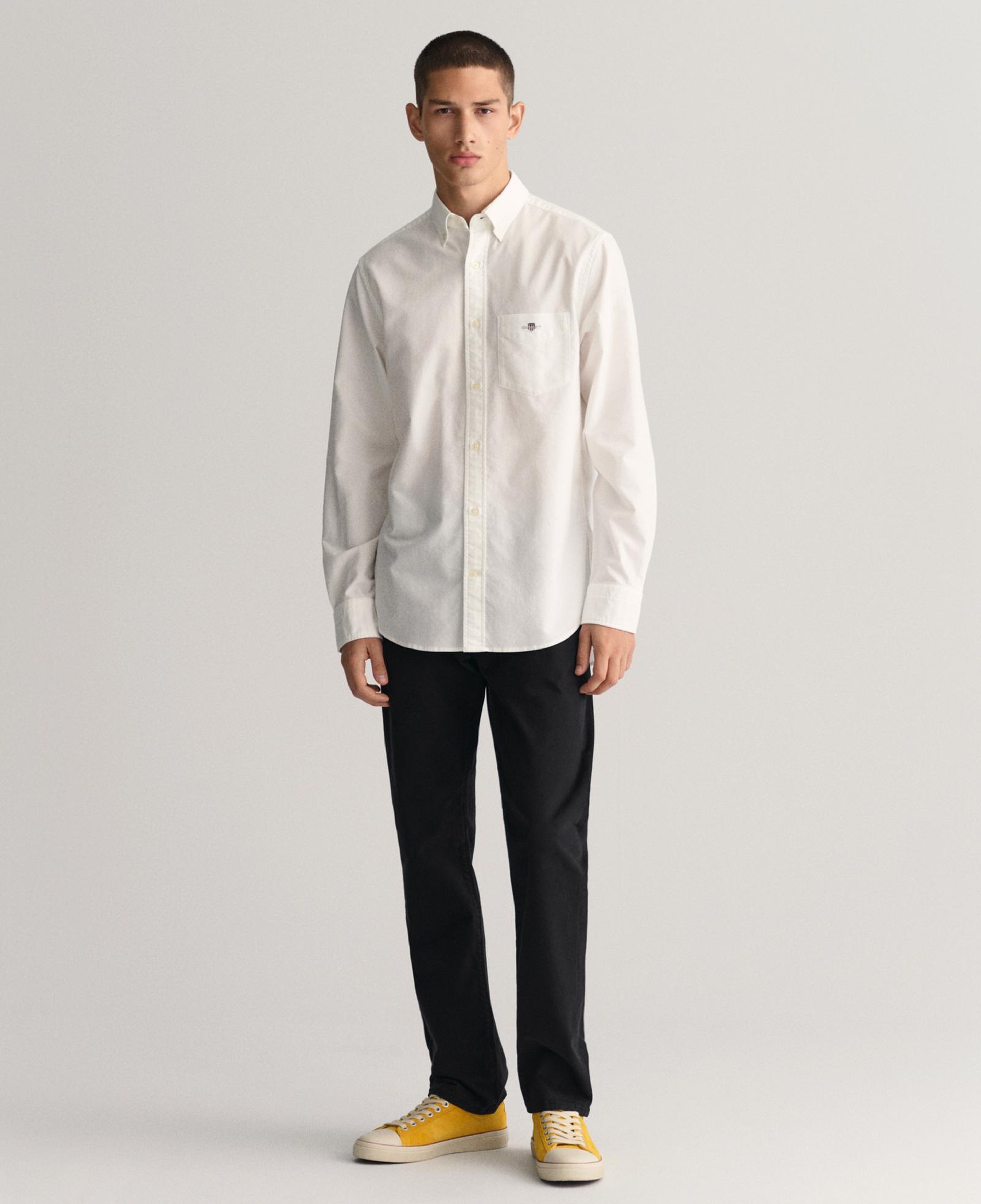 GANT Erkek Beyaz Regular Fit Logolu Gömlek