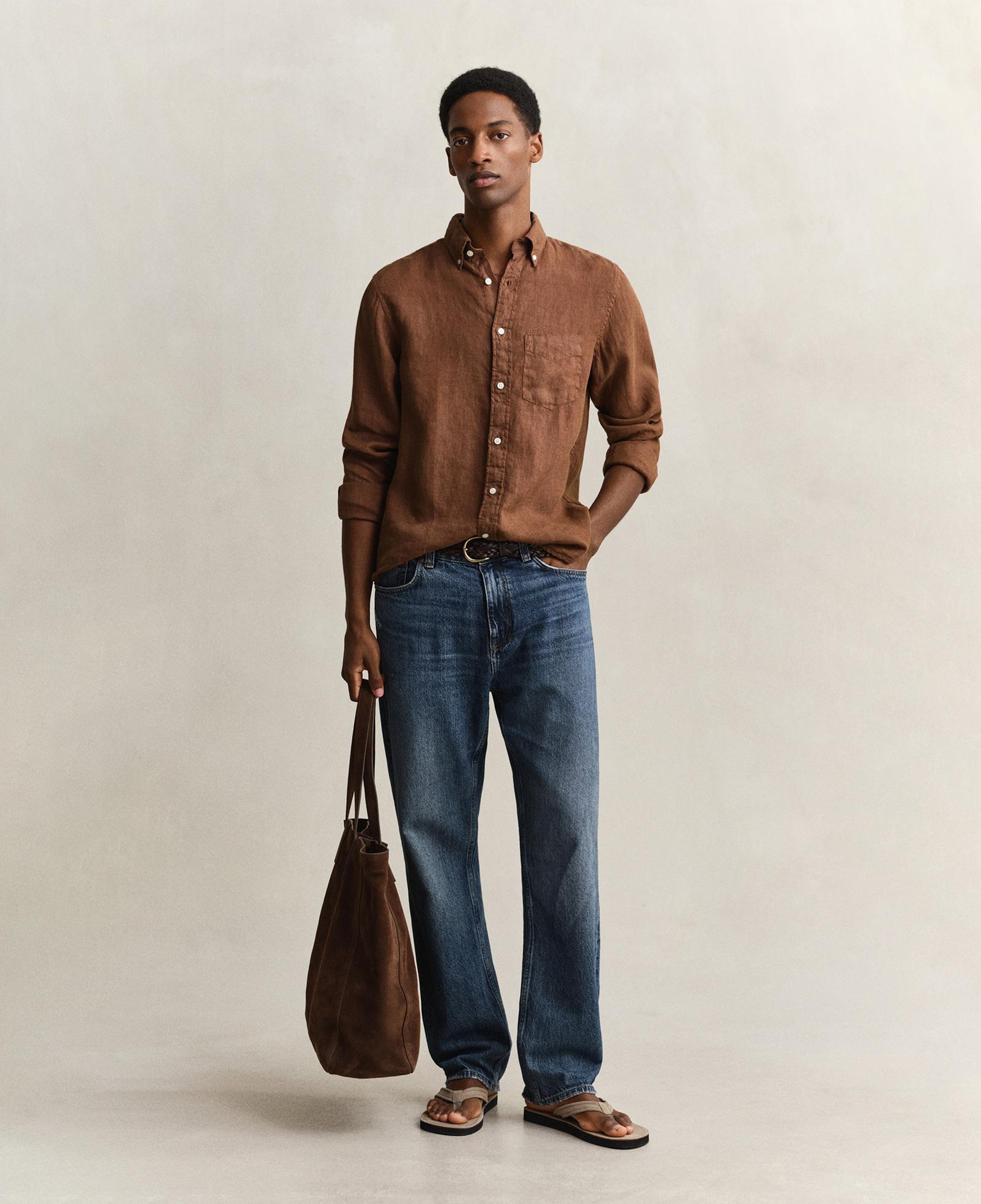 GANT Erkek Kahverengi Regular Fit Gömlek