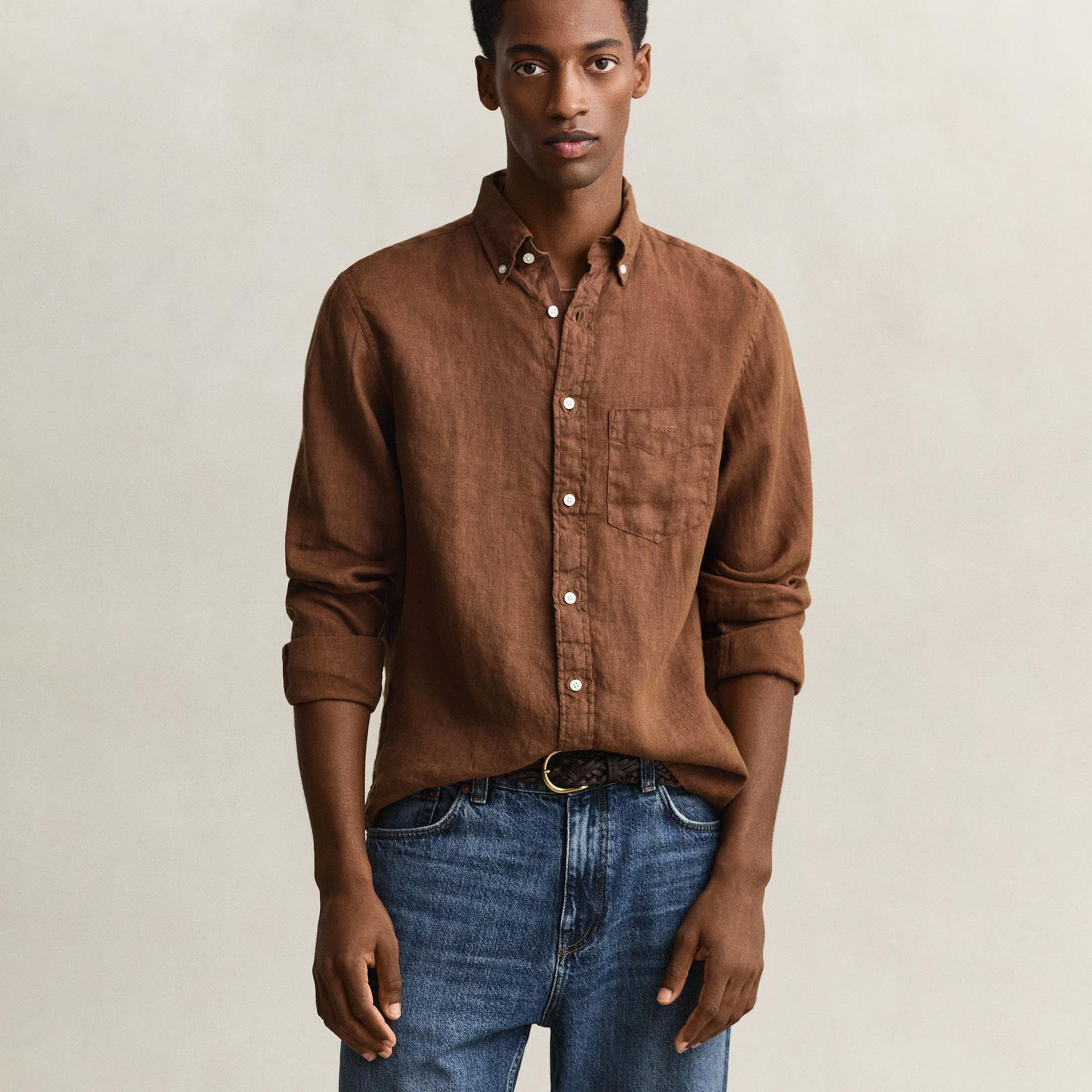 GANT Erkek Kahverengi Regular Fit Gömlek