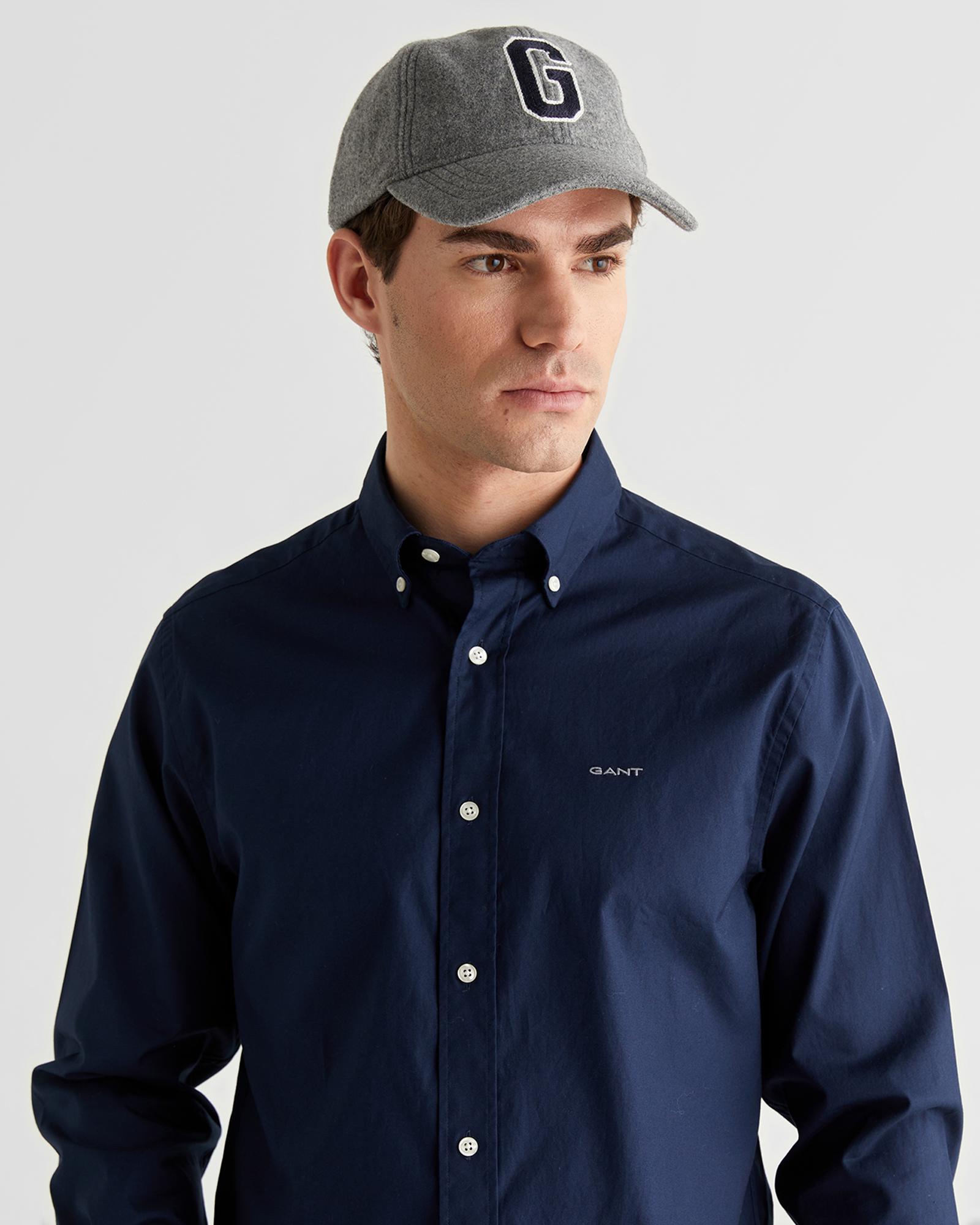 GANT Erkek Lacivert Regular Fit Düğmeli Yaka Oxford Gömlek