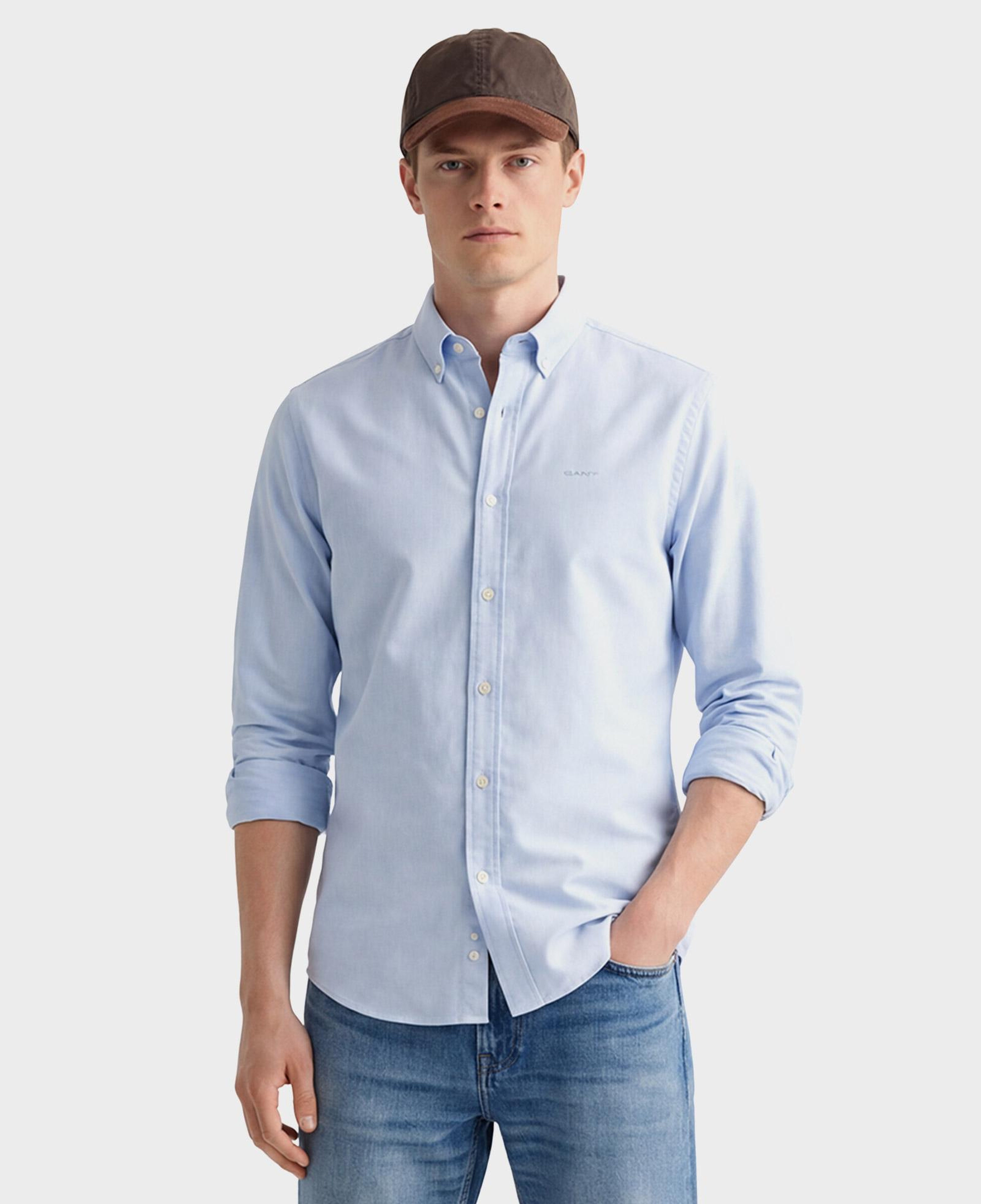 GANT Erkek Mavi Regular Fit Düğmeli Yaka Oxford Gömlek