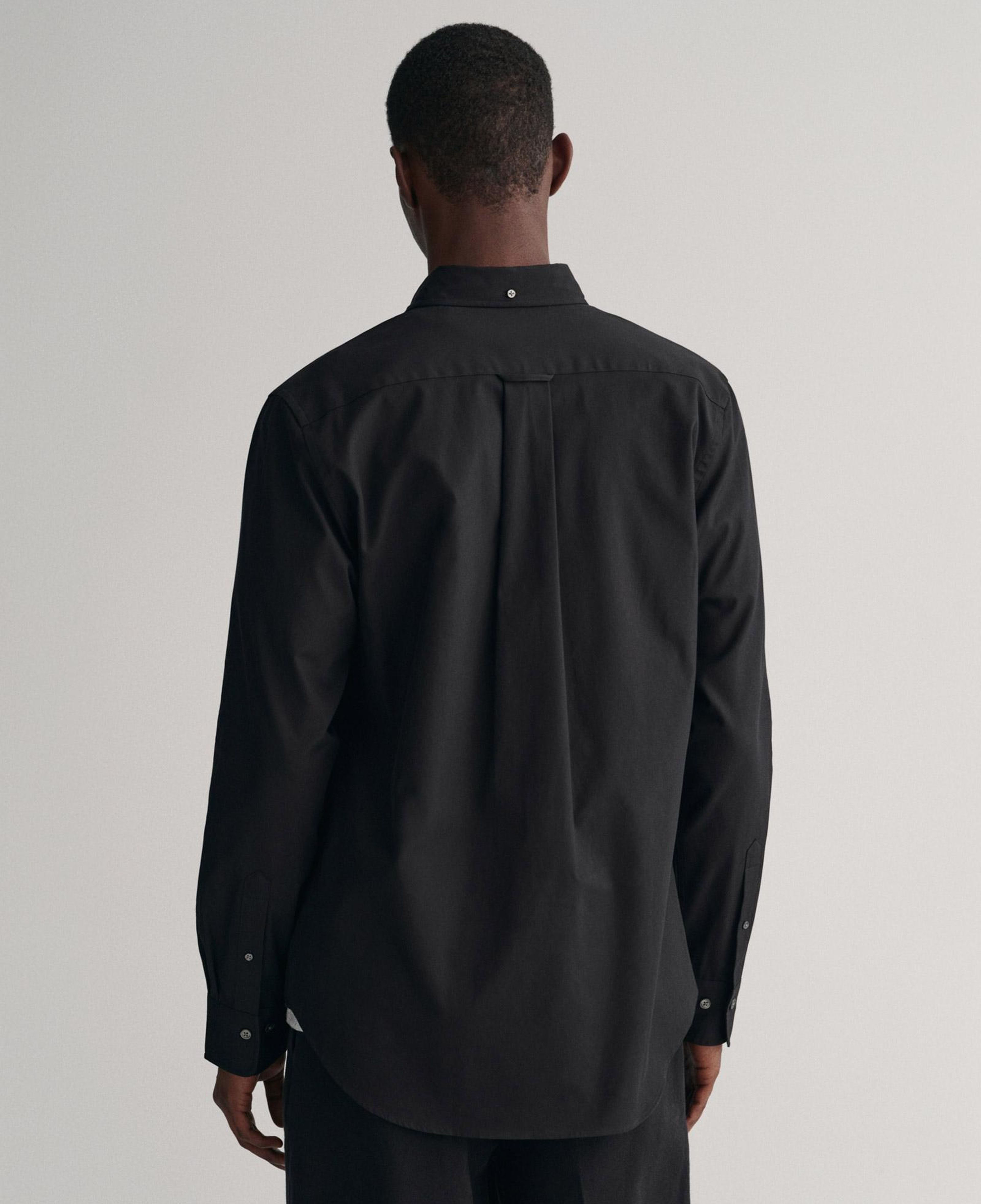 GANT Erkek Siyah Regular Fit Düğmeli Yaka Oxford Gömlek