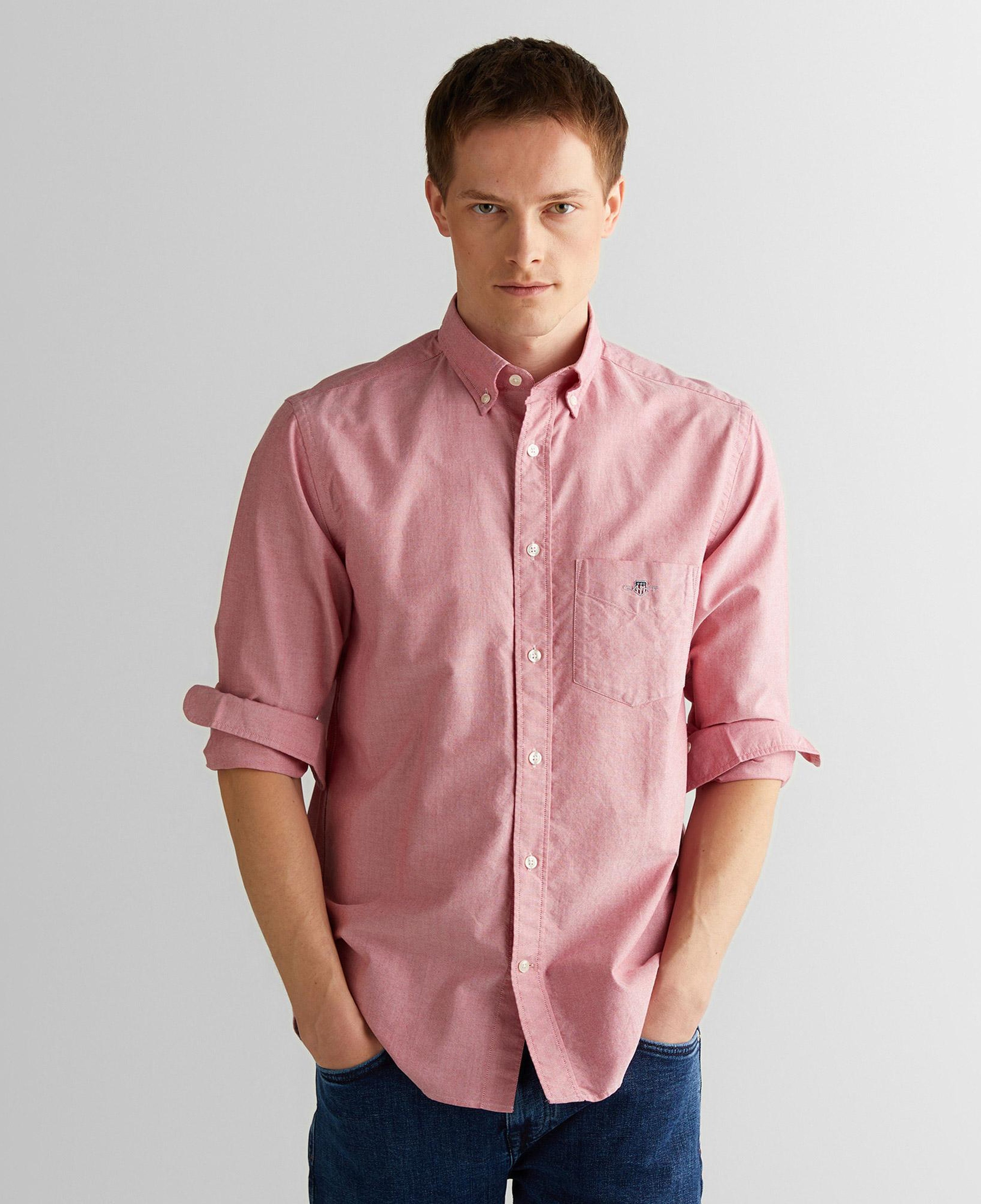 GANT Erkek Kırmızı Regular Fit Düğmeli Yaka Gömlek