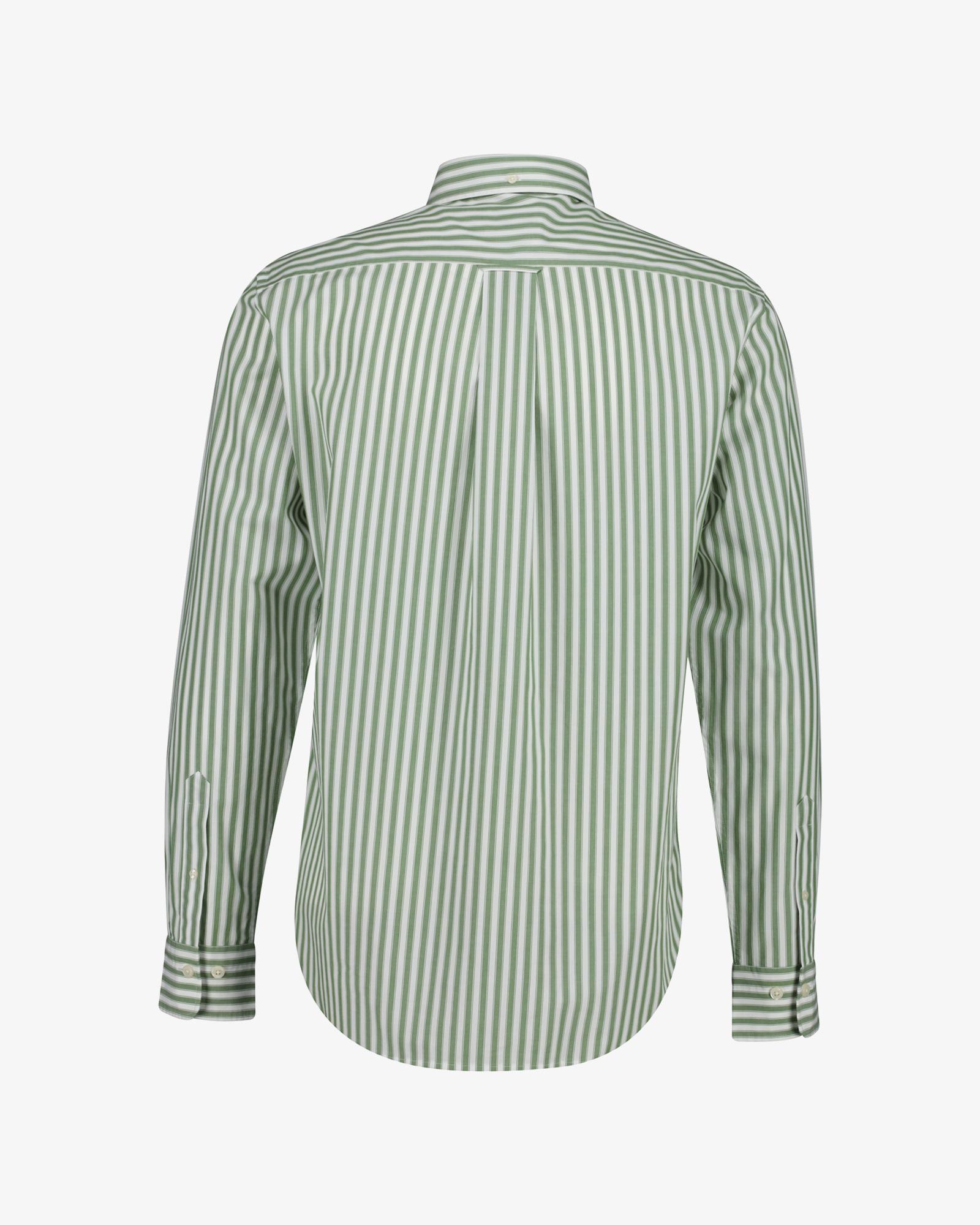 GANT Erkek Yeşil Regular Fit Çizgili Logolu Gömlek
