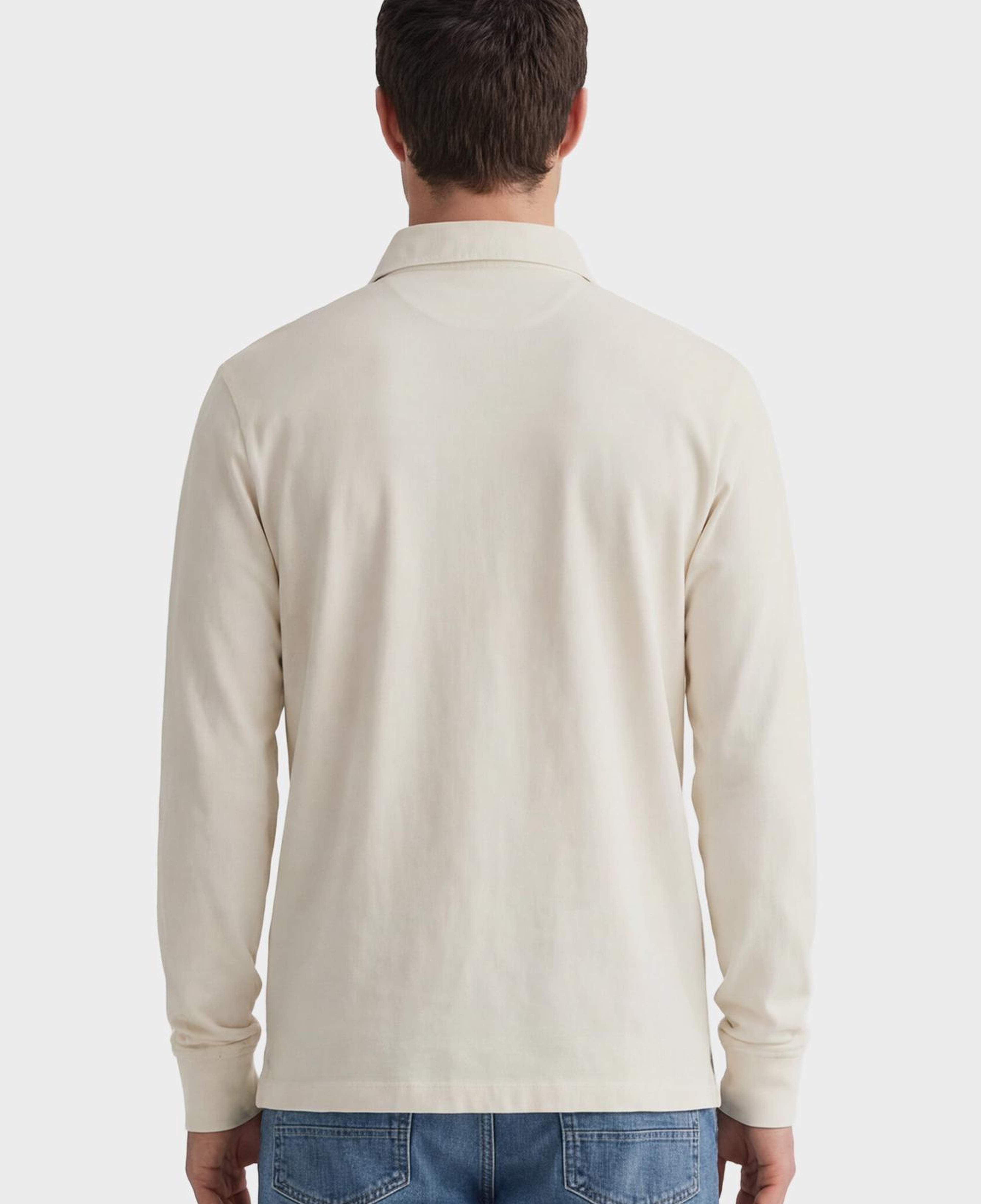 GANT Erkek Krem Regular Fit Logolu Polo Yaka Rugby T-Shirt