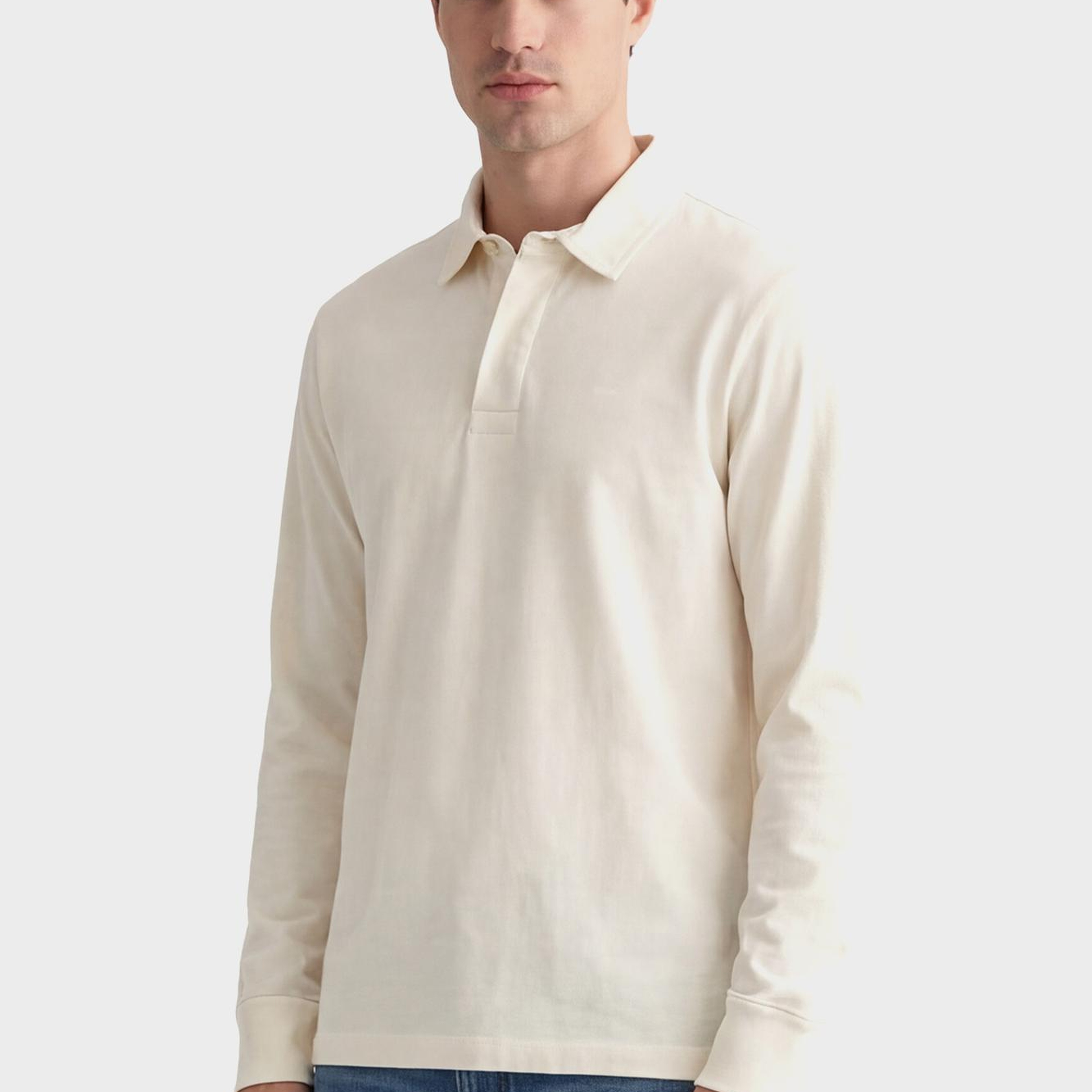 GANT Erkek Krem Regular Fit Logolu Polo Yaka Rugby T-Shirt