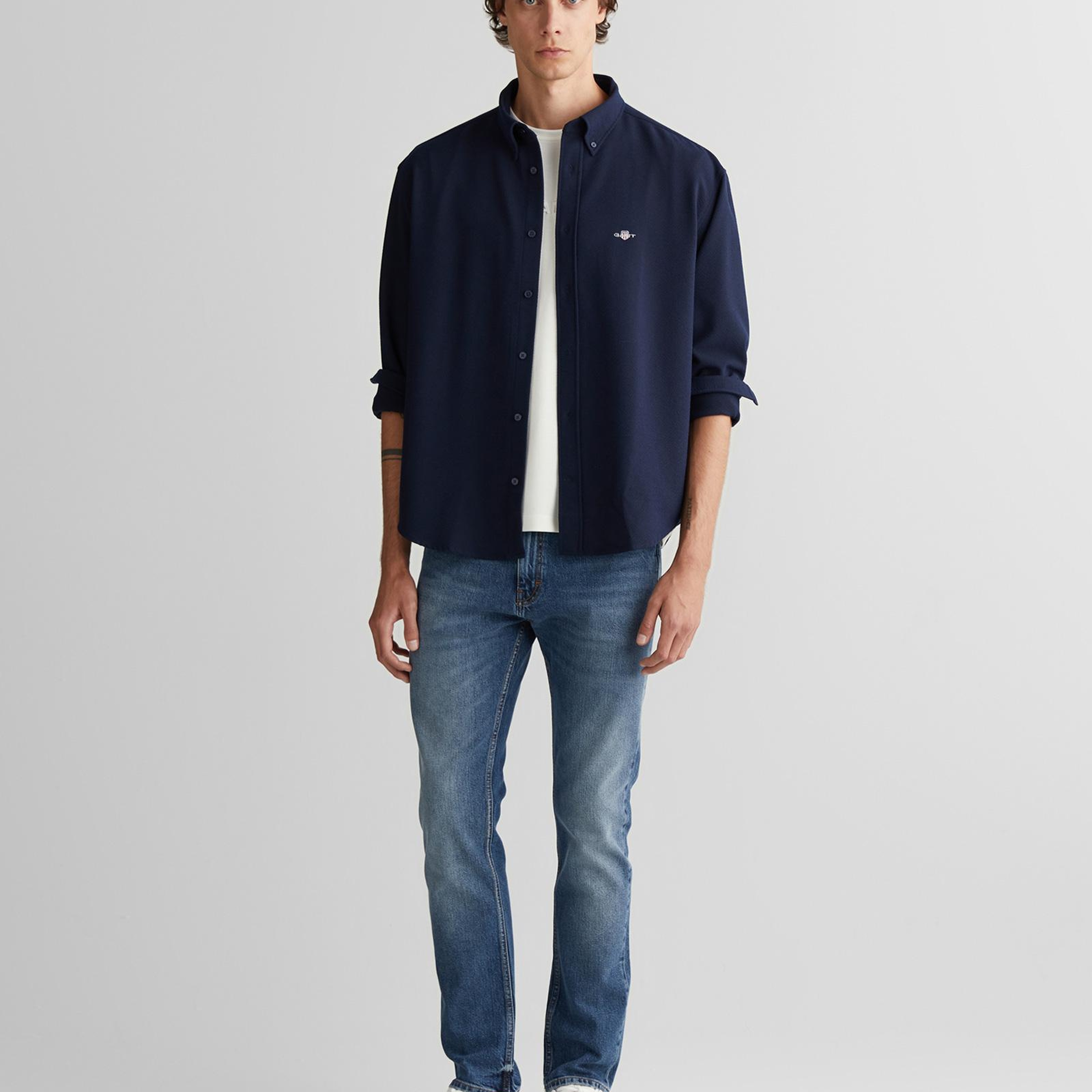 GANT Erkek Lacivert Relaxed Fit  Gömlek