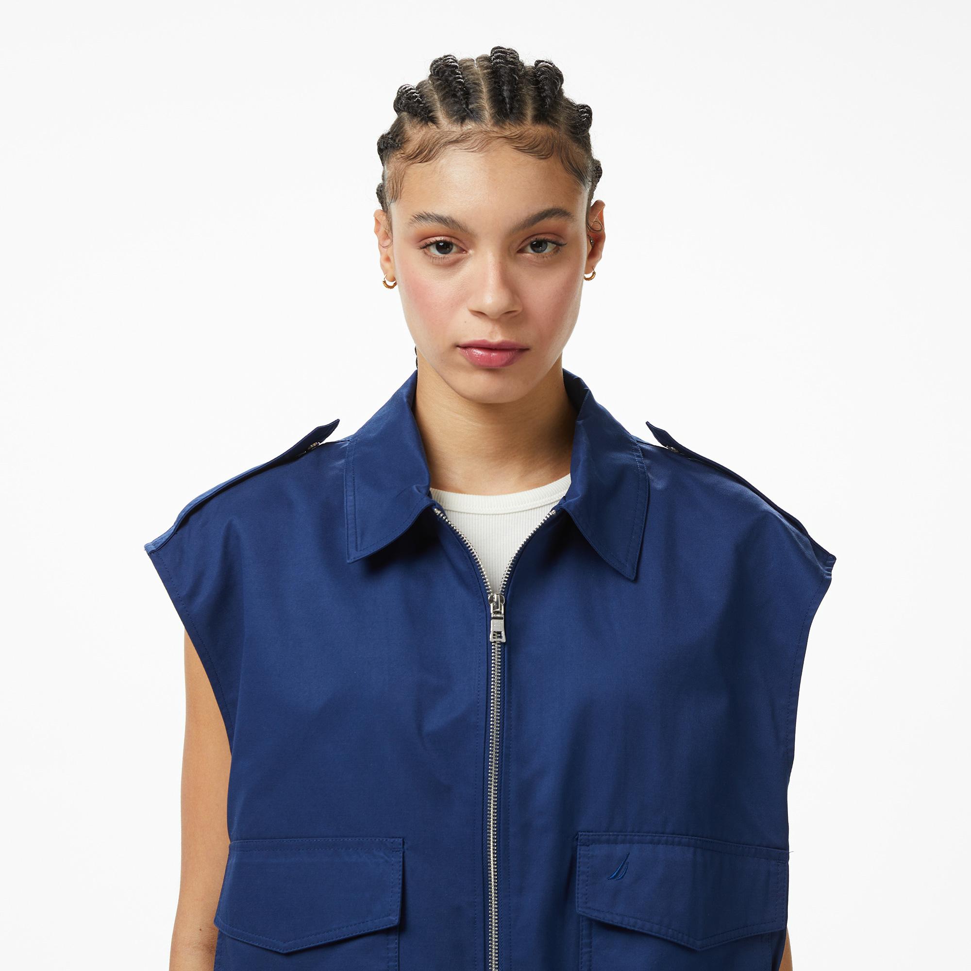 Nautica Kadın Lacivert Regular Fit Fermuarlı Yelek