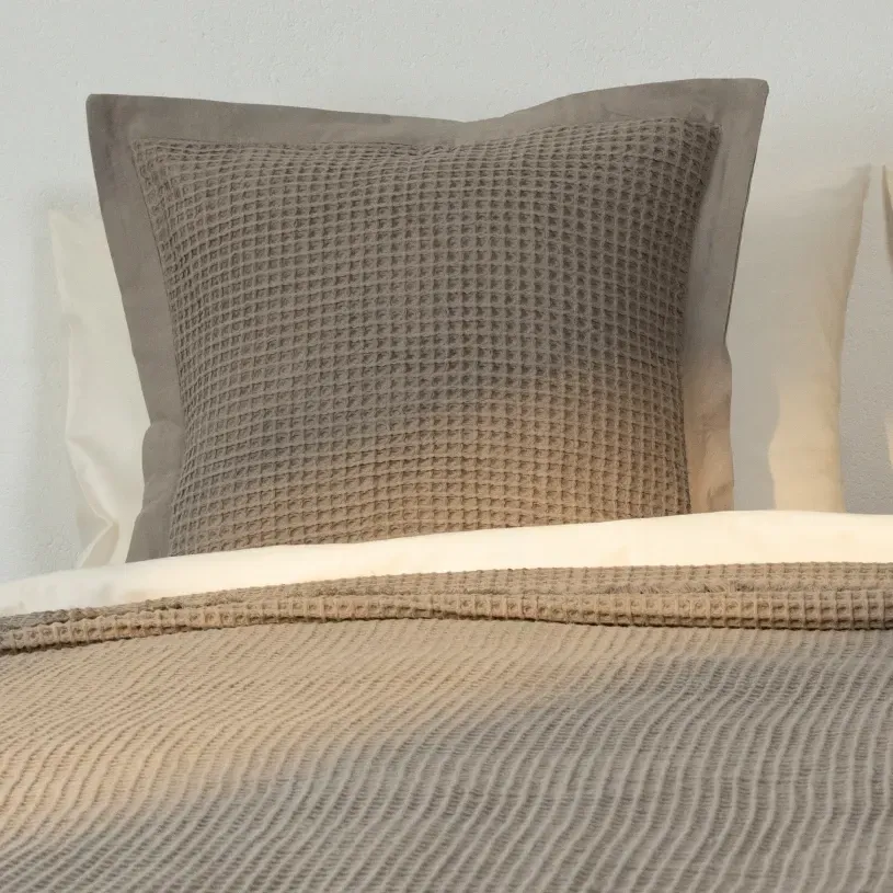 Qua Home Terra Petek Dokulu Çift Kişilik Yatak Örtüsü Vizon 220x240 cm