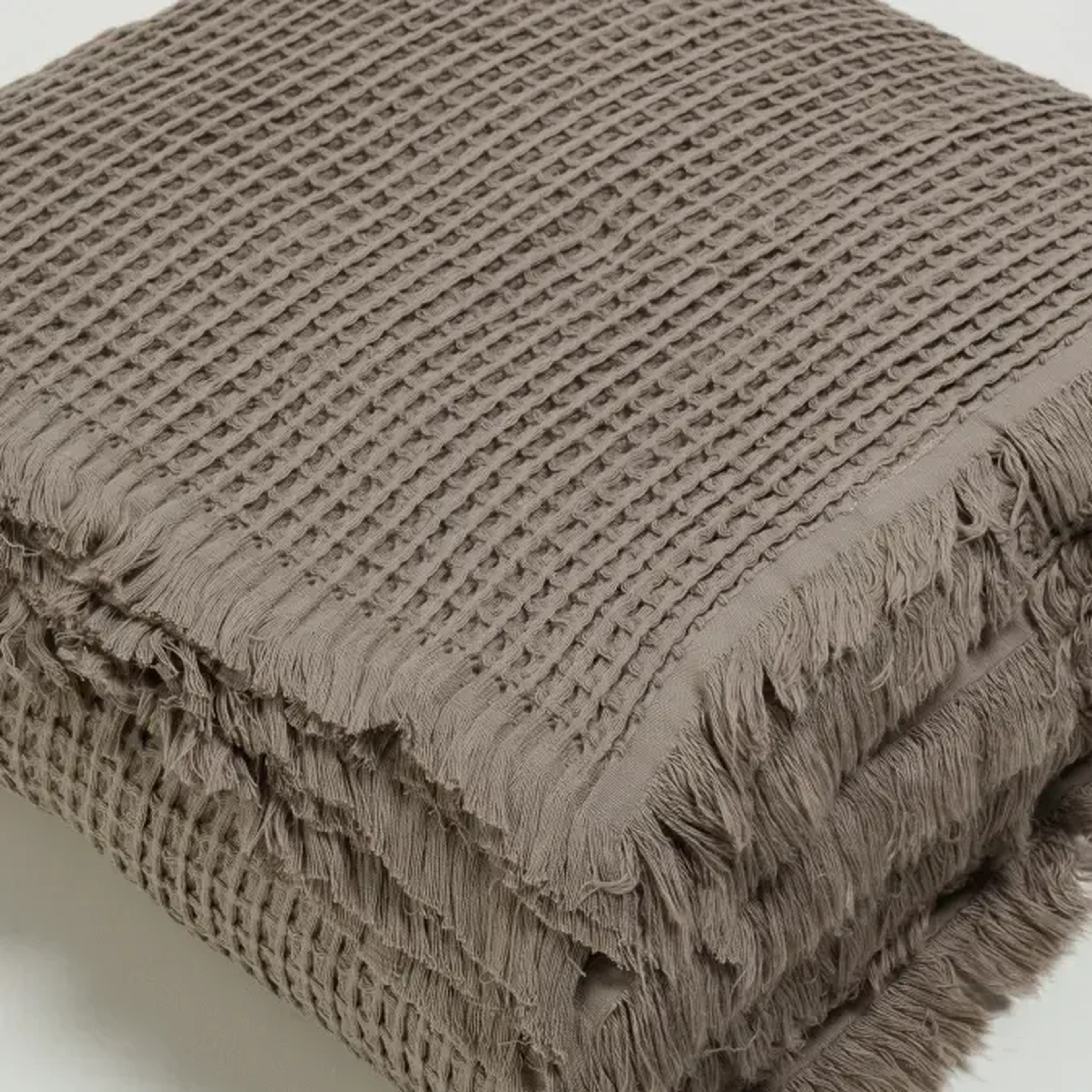 Qua Home Terra Petek Dokulu Tek Kişilik Yatak Örtüsü Vizon 160x220 cm