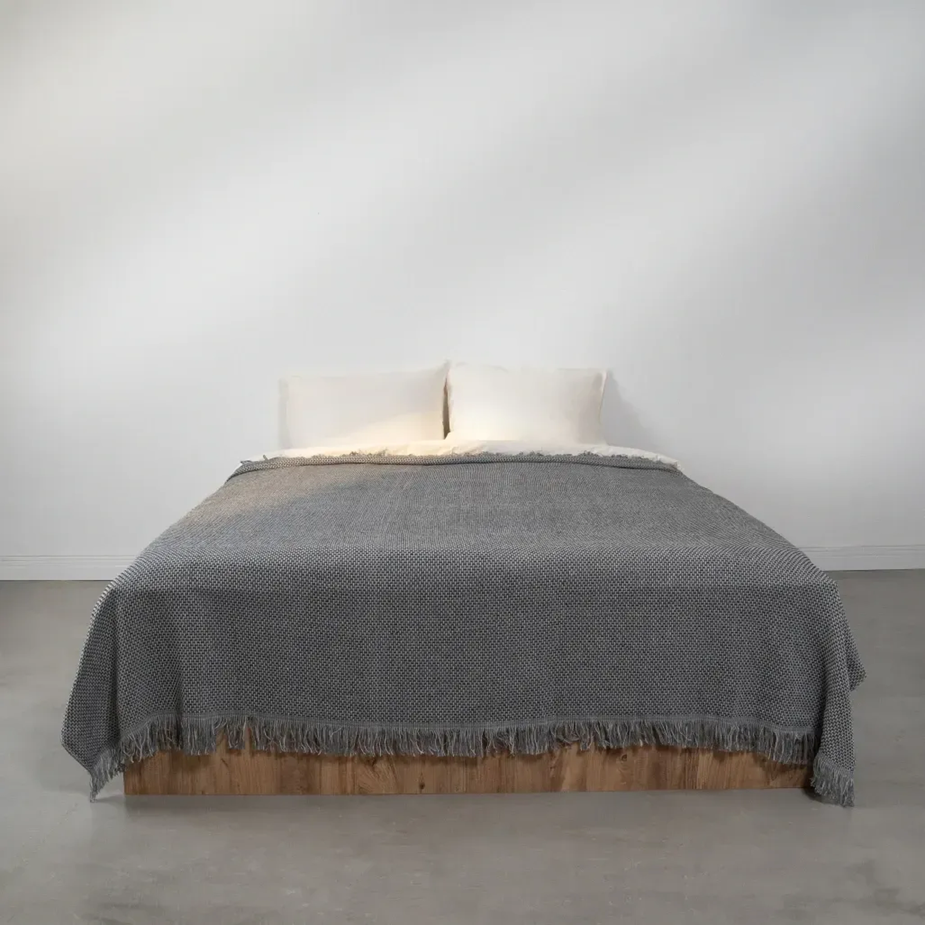 Qua Home Curly Çift Kişilik Battaniye Siyah Gri 200x220 cm