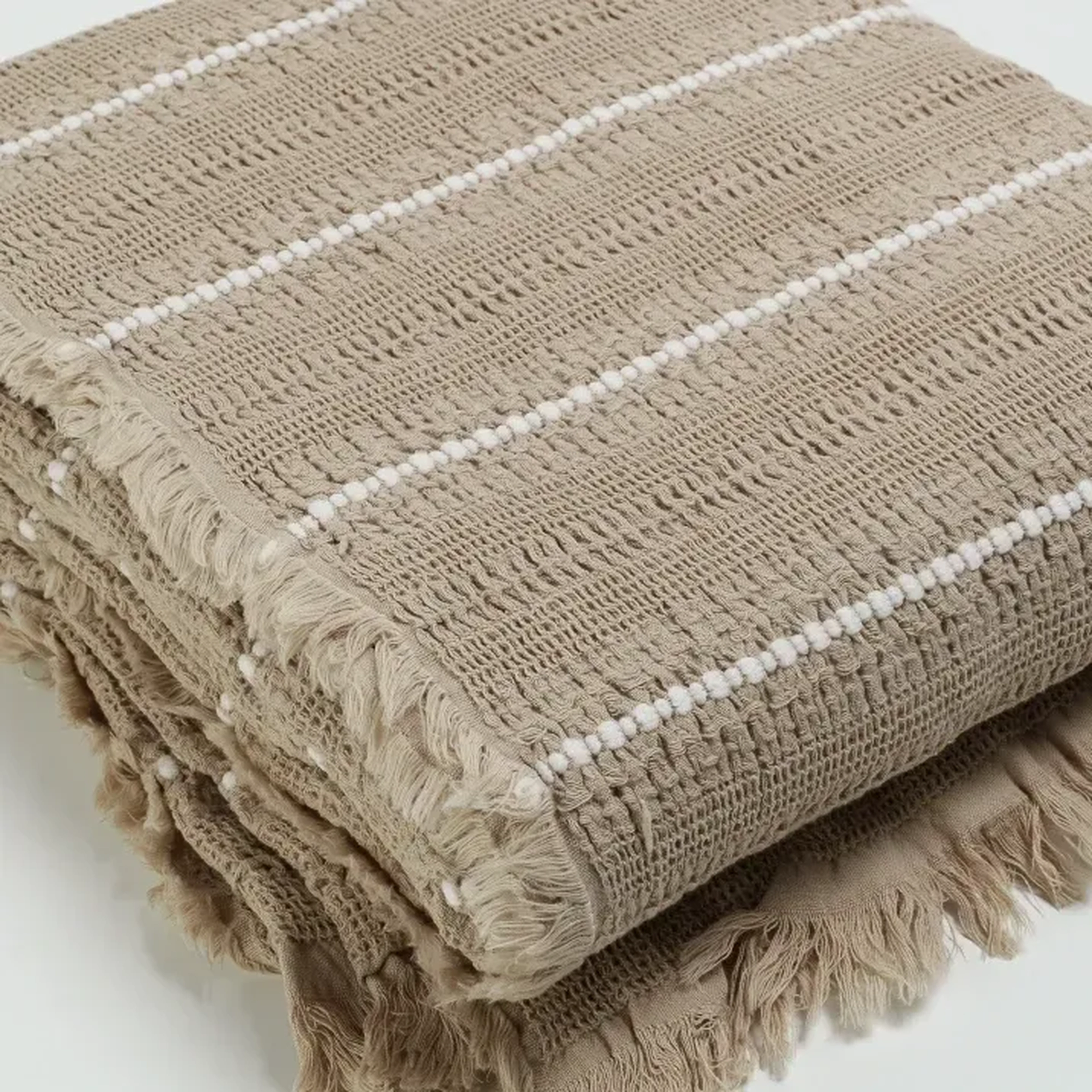 Qua Home Marigold Pamuklu Çift Kişilik Yatak Örtüsü Bej 220*240 cm