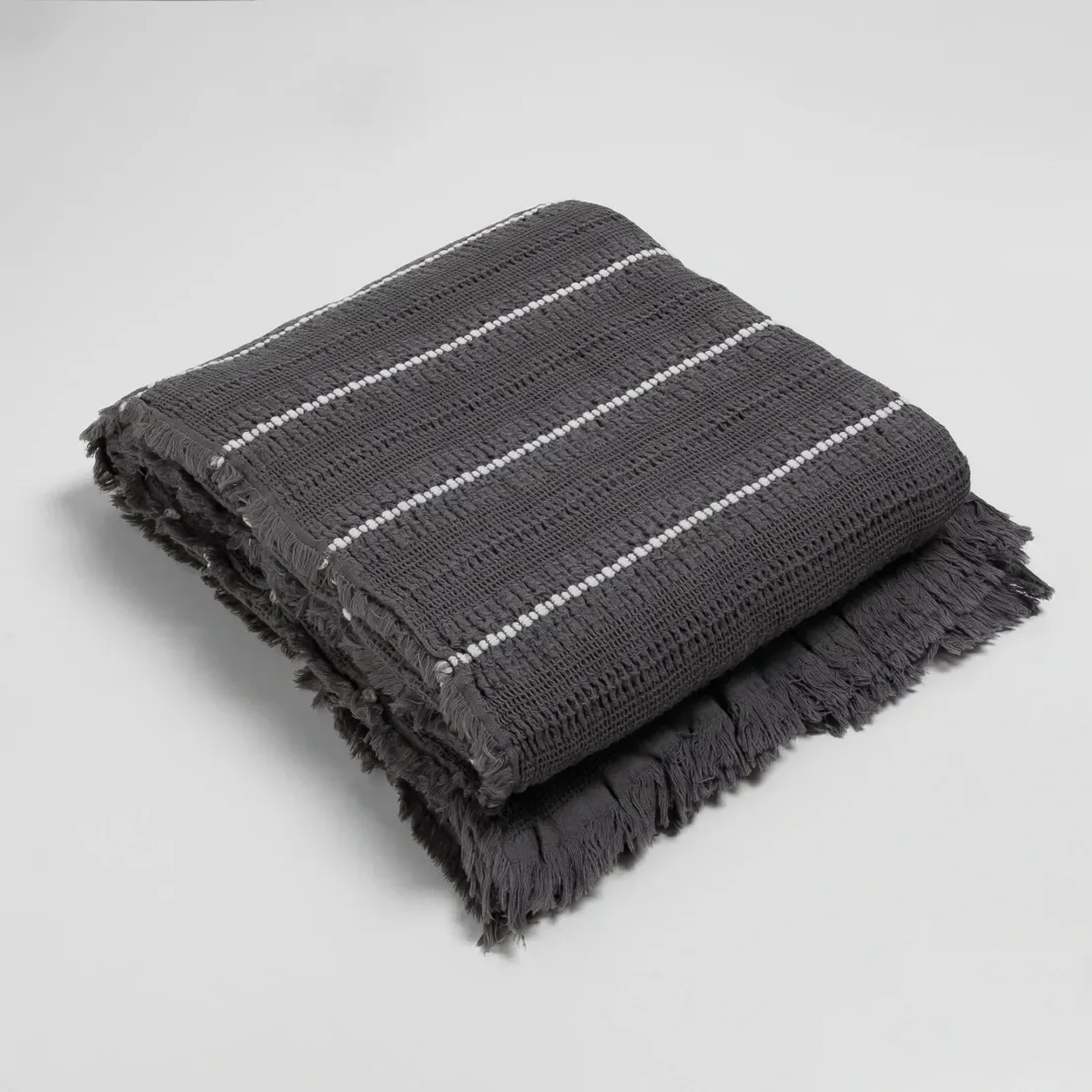 Qua Home Marigold Pamuklu Çift Kişilik Yatak Örtüsü Antrasit 220*240 cm