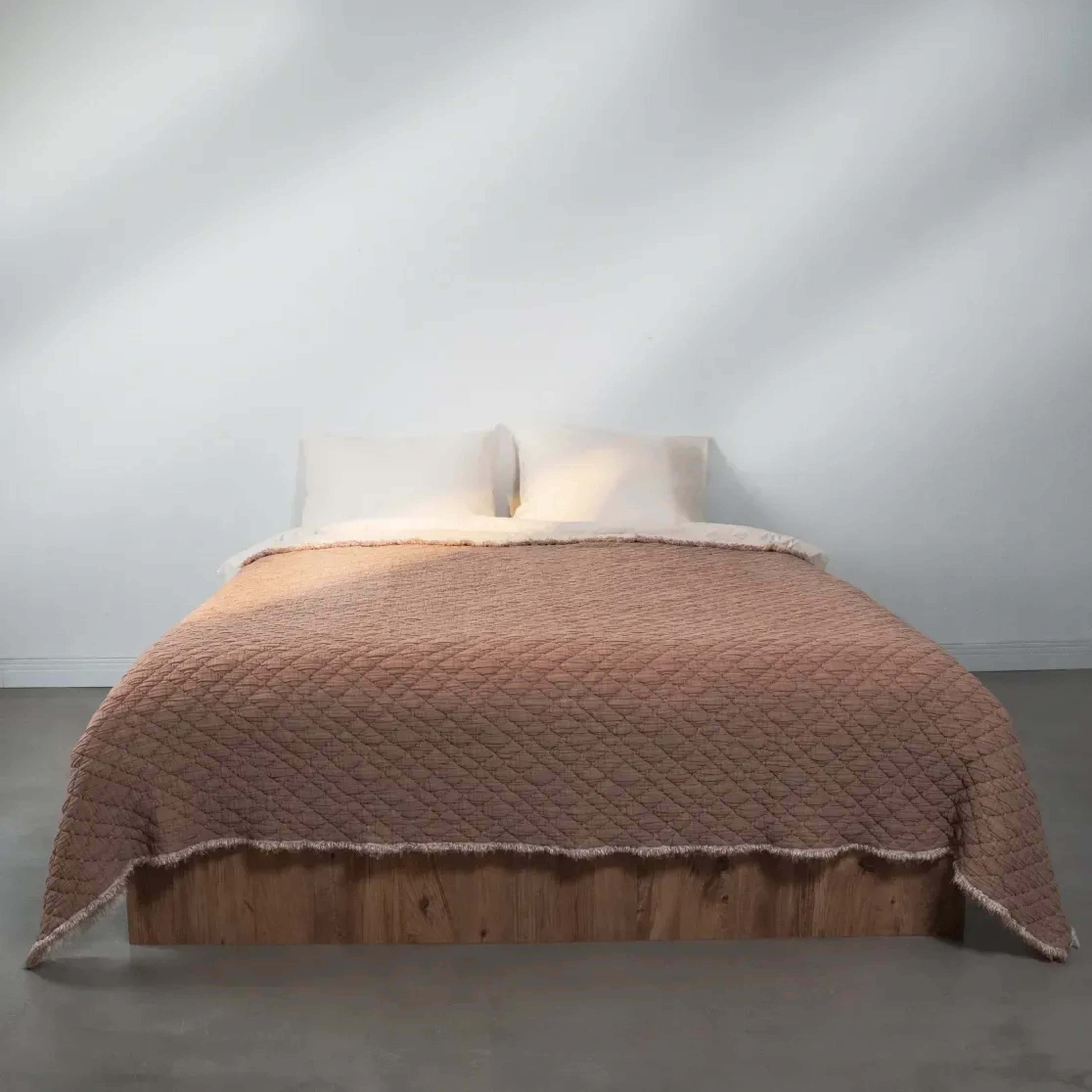 Qua Home Jade Müslin Ekstra Dolgulu Çift Kişilik Yatak Örtüsü Kiremit 230x240 cm