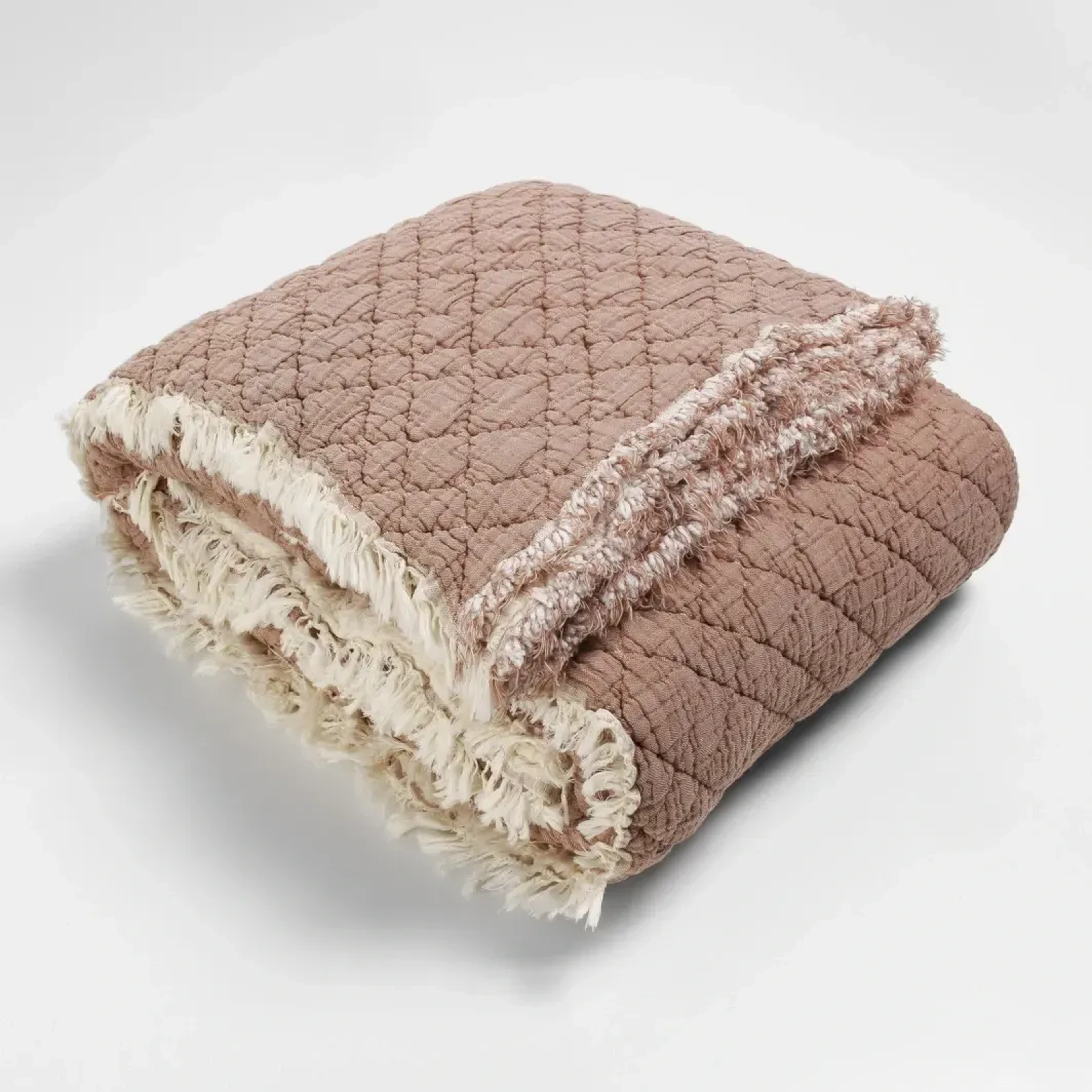 Qua Home Jade Müslin Ekstra Dolgulu Çift Kişilik Yatak Örtüsü Kiremit 230x240 cm