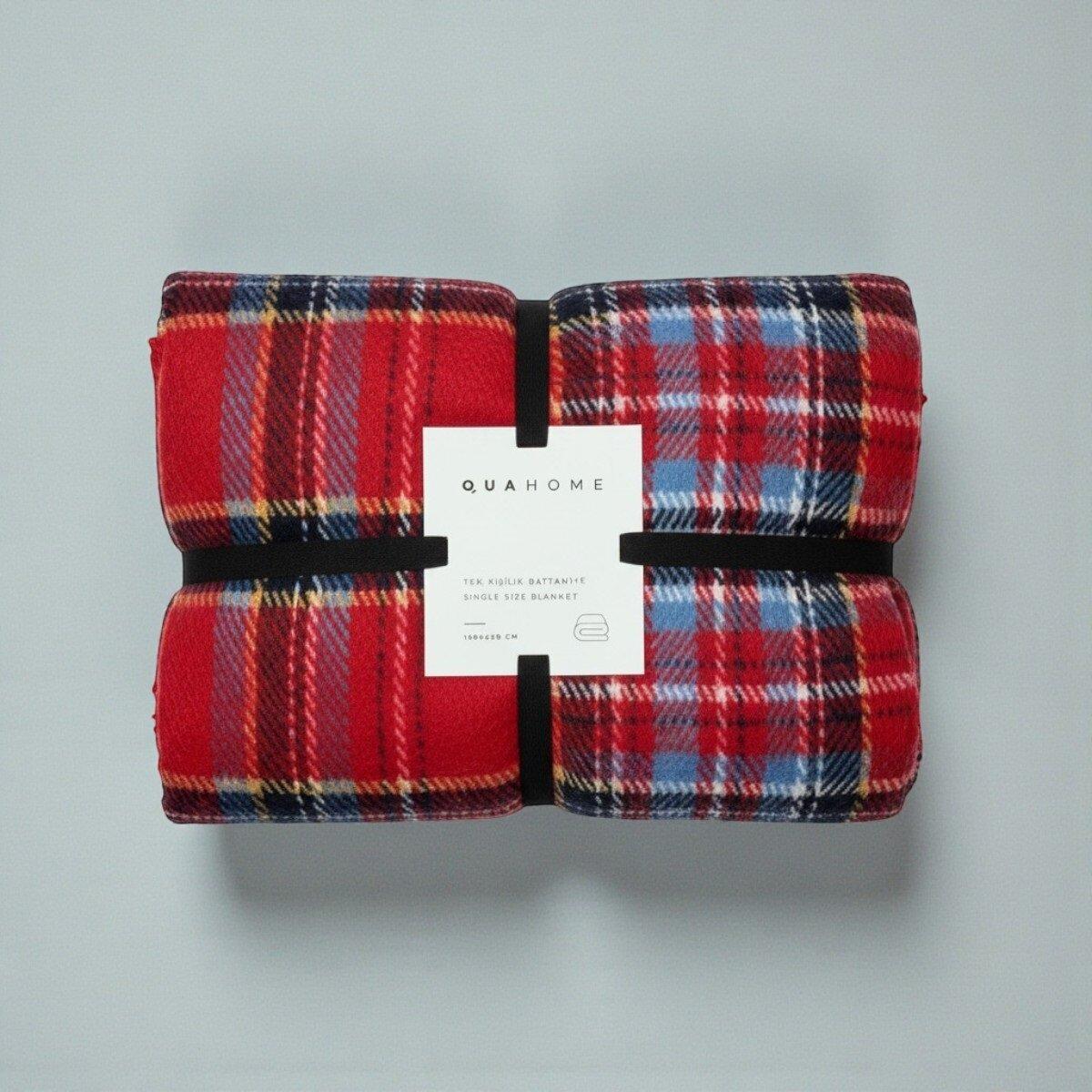 Qua Home Rio Tek Kişilik Battaniye Kırmızı 150x200 Cm