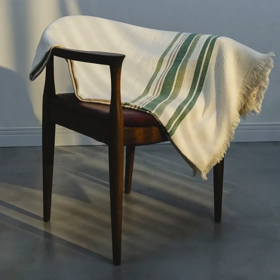 Qua Home Mantis Pamuklu Tv Battaniyesi Bej Yeşil 130x170 cm