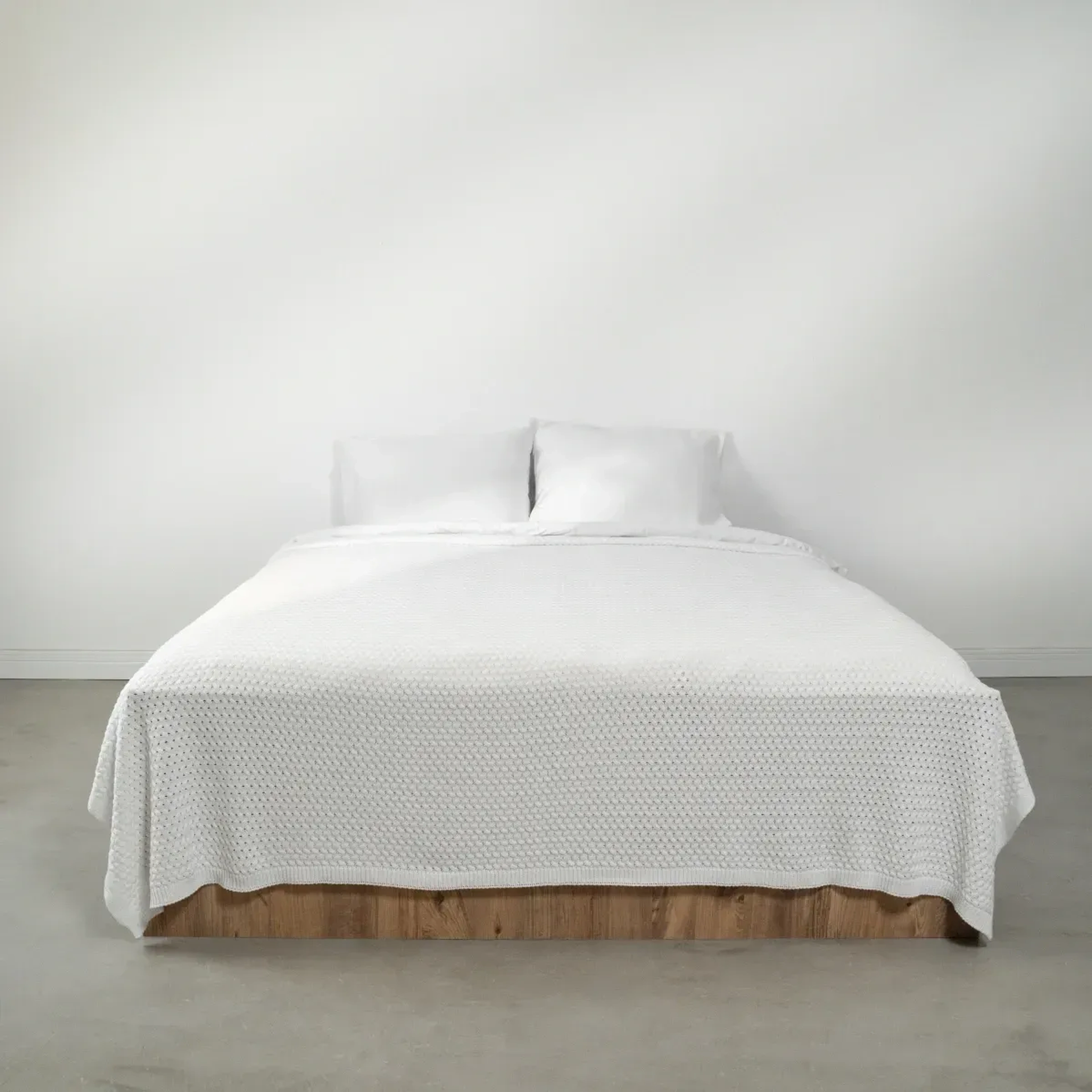 Qua Home Novah Triko Çift Kişilik Battaniye Beyaz 200x220 cm