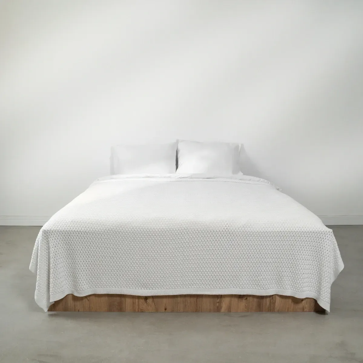 Qua Home Novah Triko Çift Kişilik Battaniye Beyaz 200x220 cm