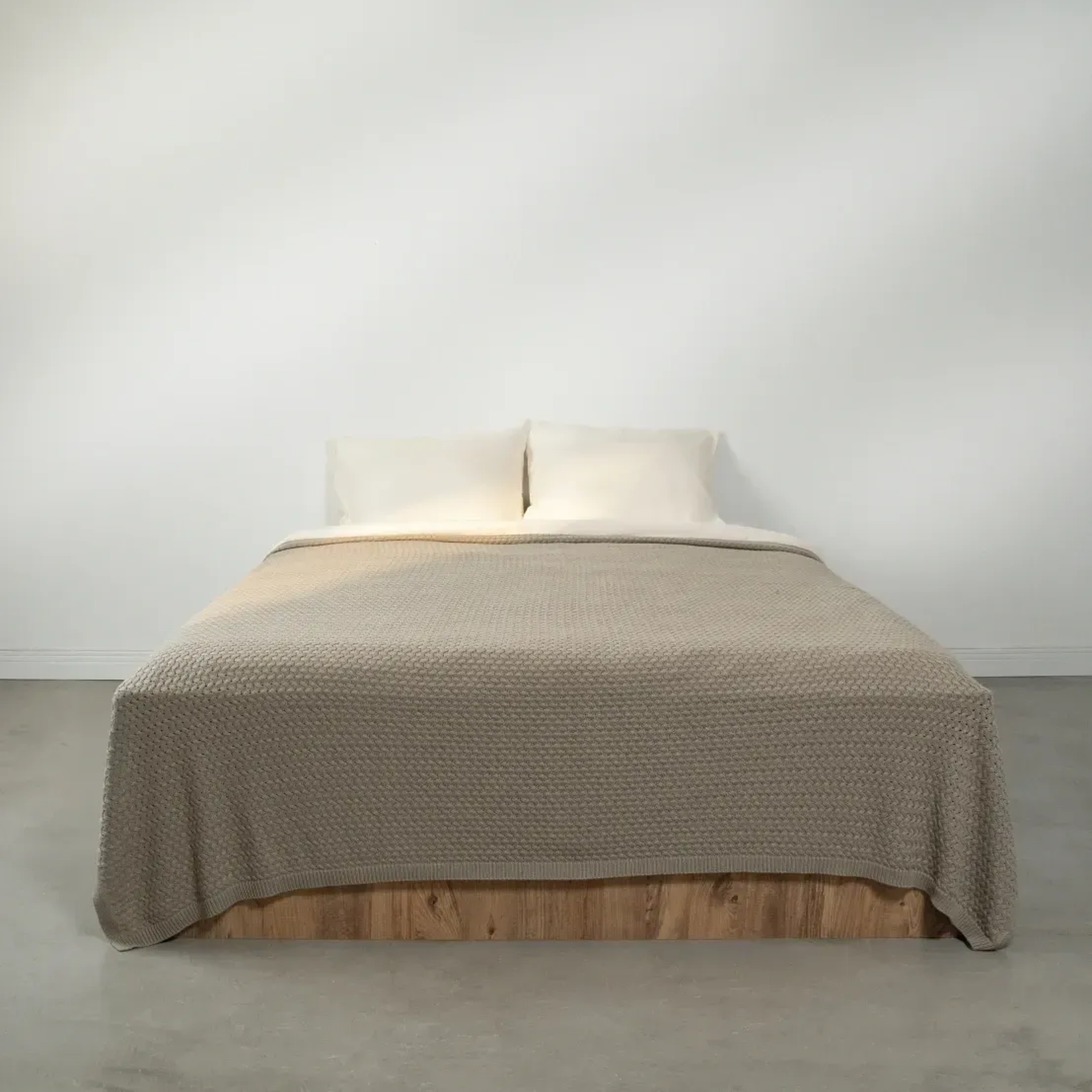 Qua Home Novah Triko Çift Kişilik Battaniye Vizon 200x220 cm