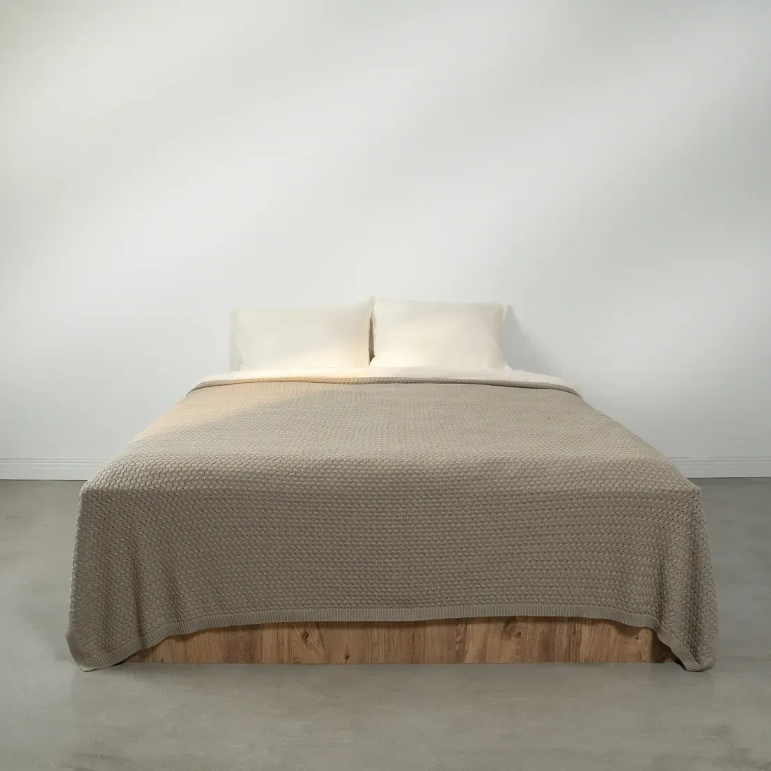 Qua Home Novah Triko Çift Kişilik Battaniye Vizon 200x220 cm