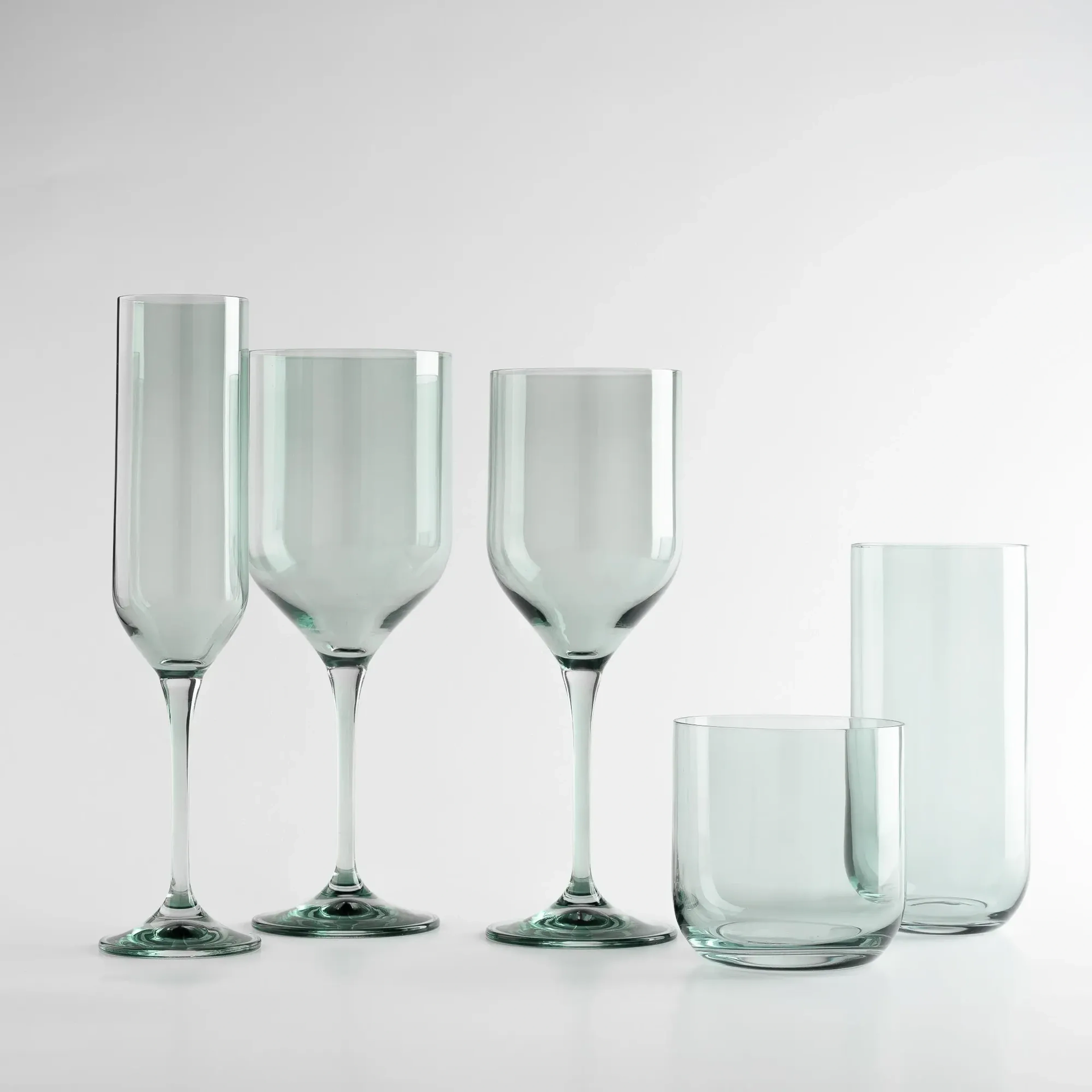 Qua Home Sunset Kristal Şampanya Kadehi Koyu Yeşil 200 cc