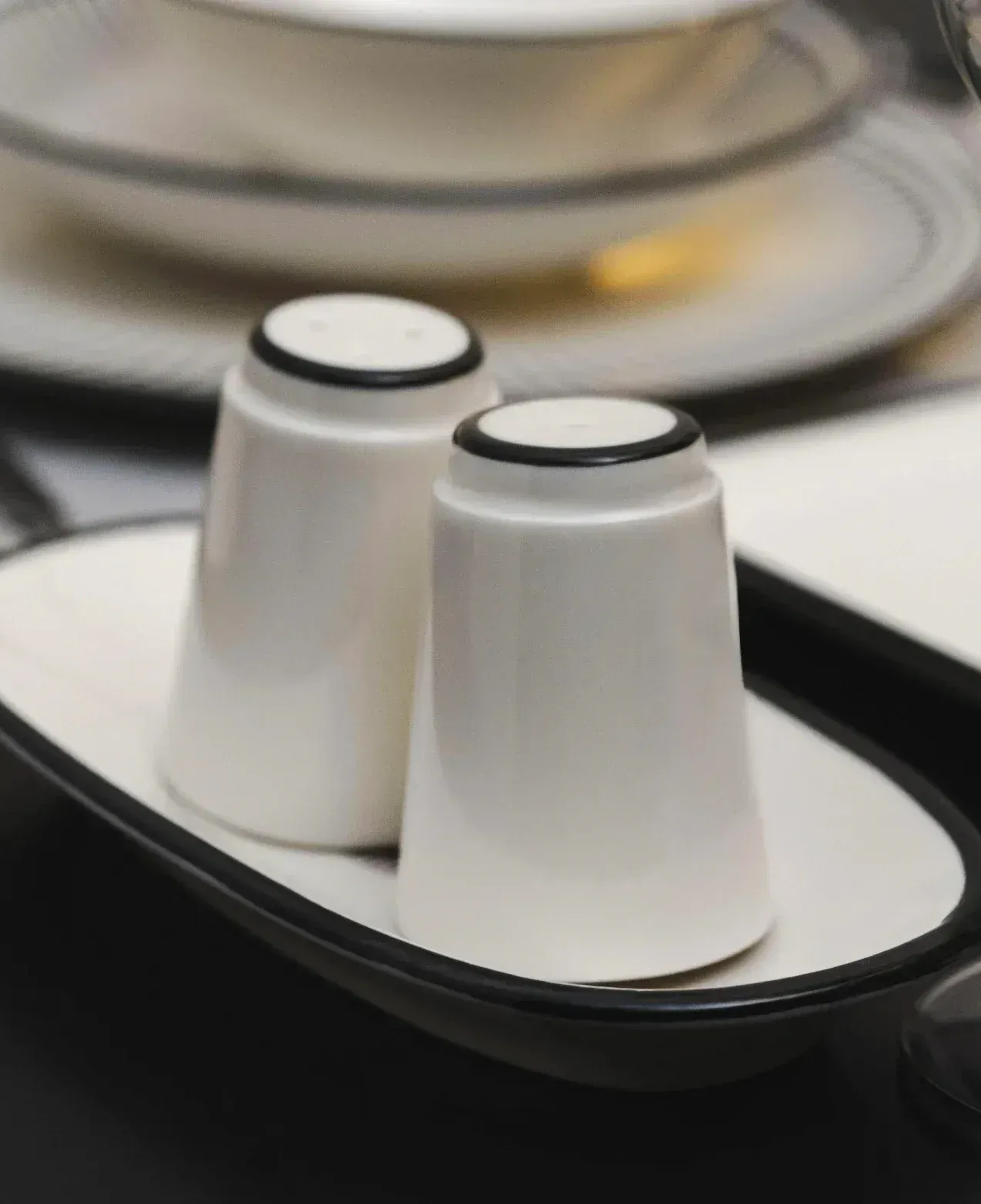 Qua Home Aspen 1'li Siyah Detaylı Tuzluk