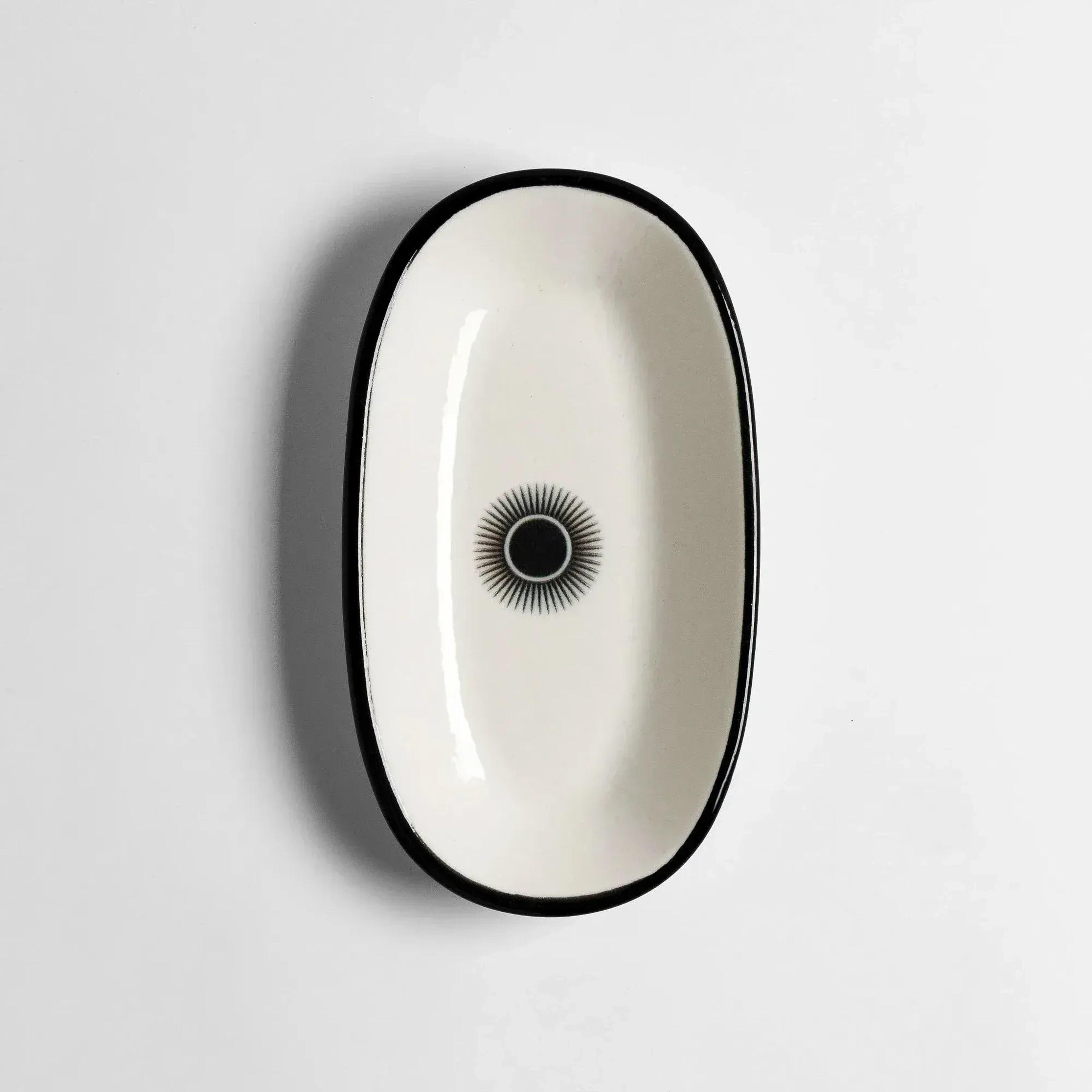 Qua Home Aspen Siyah Çizgili Kayık Tabak 20x11 cm