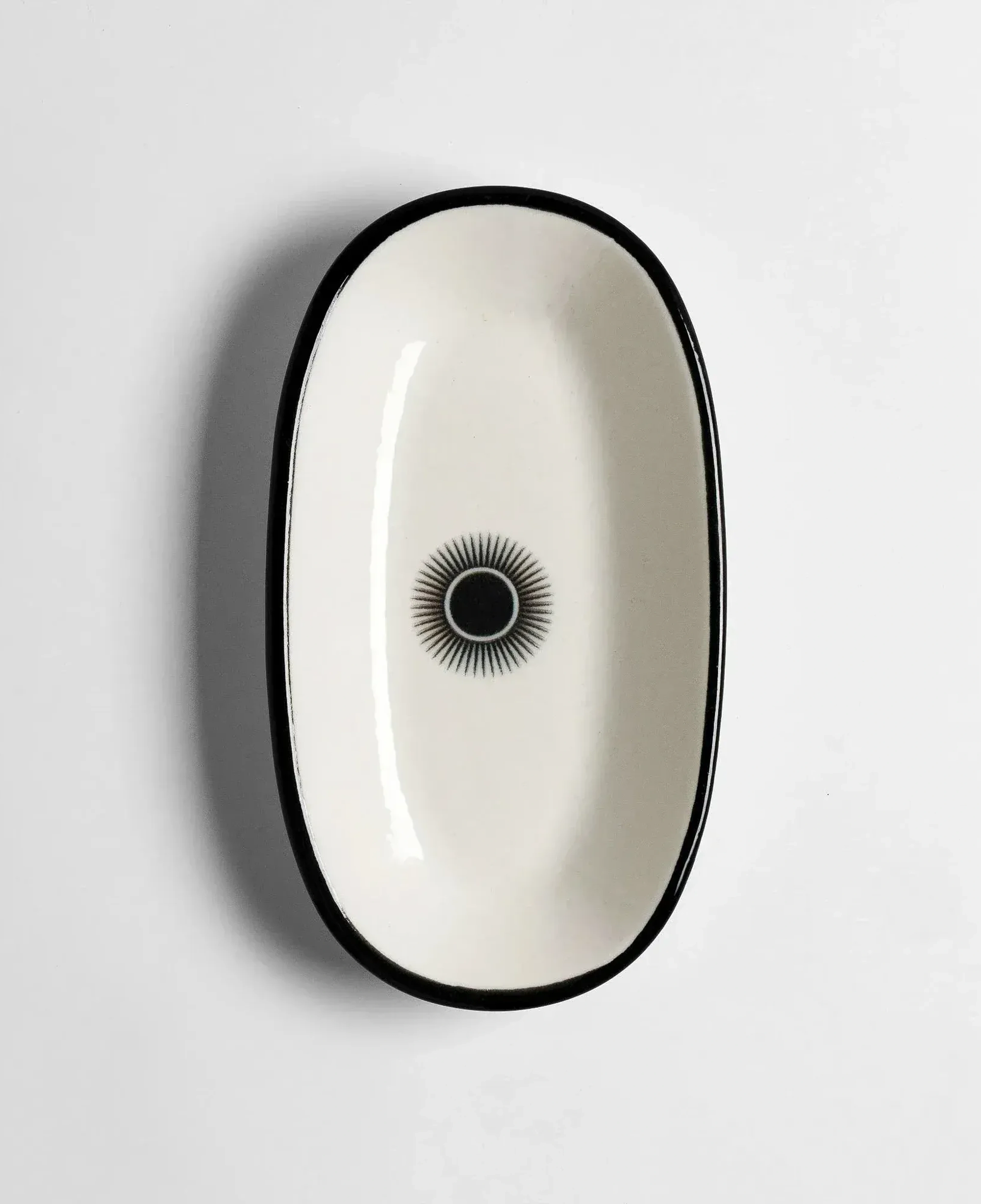 Qua Home Aspen Siyah Çizgili Kayık Tabak 20x11 cm