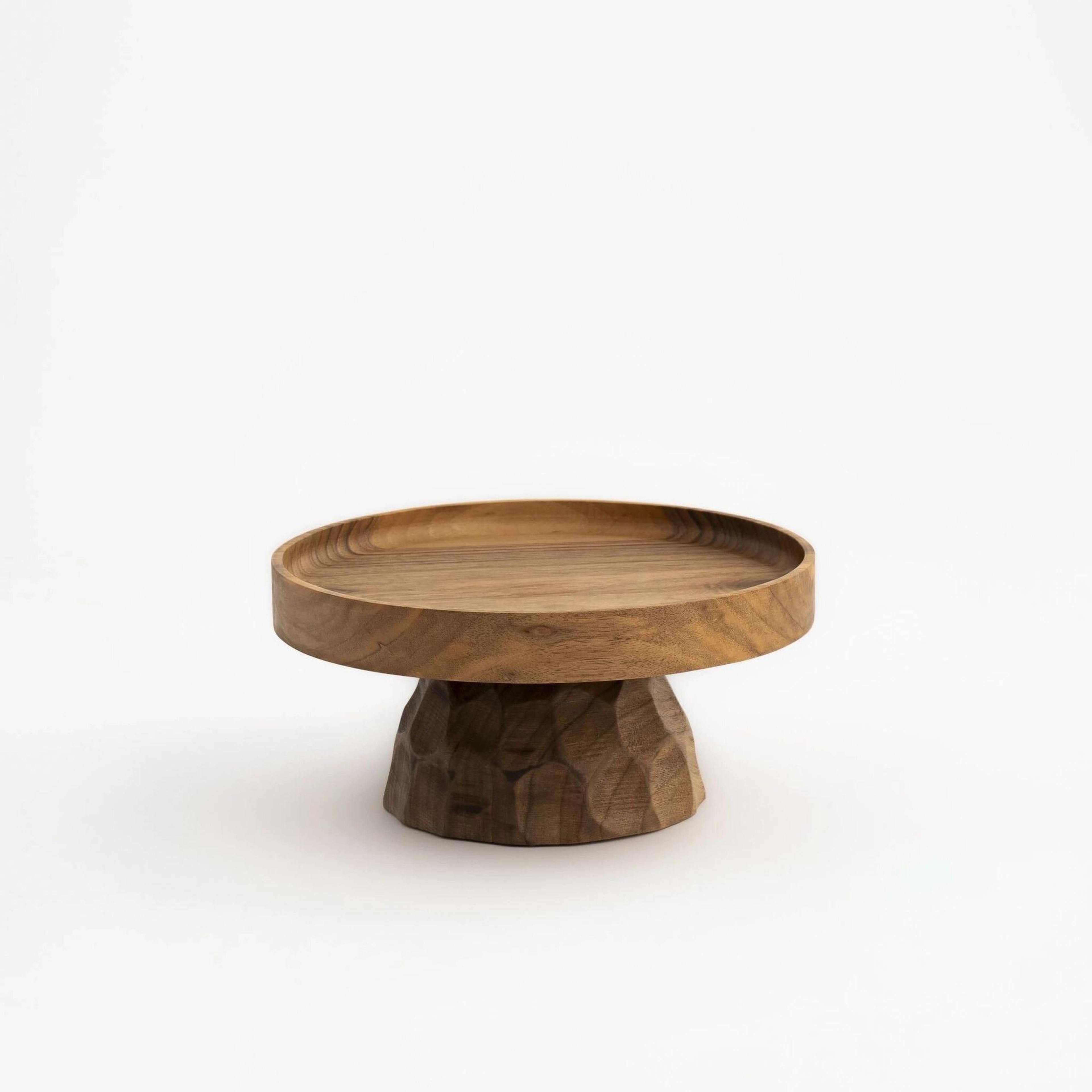 Qua Home Gio Ceviz Ahşap Ayaklı Sunum Standı 20x20x9.5 cm