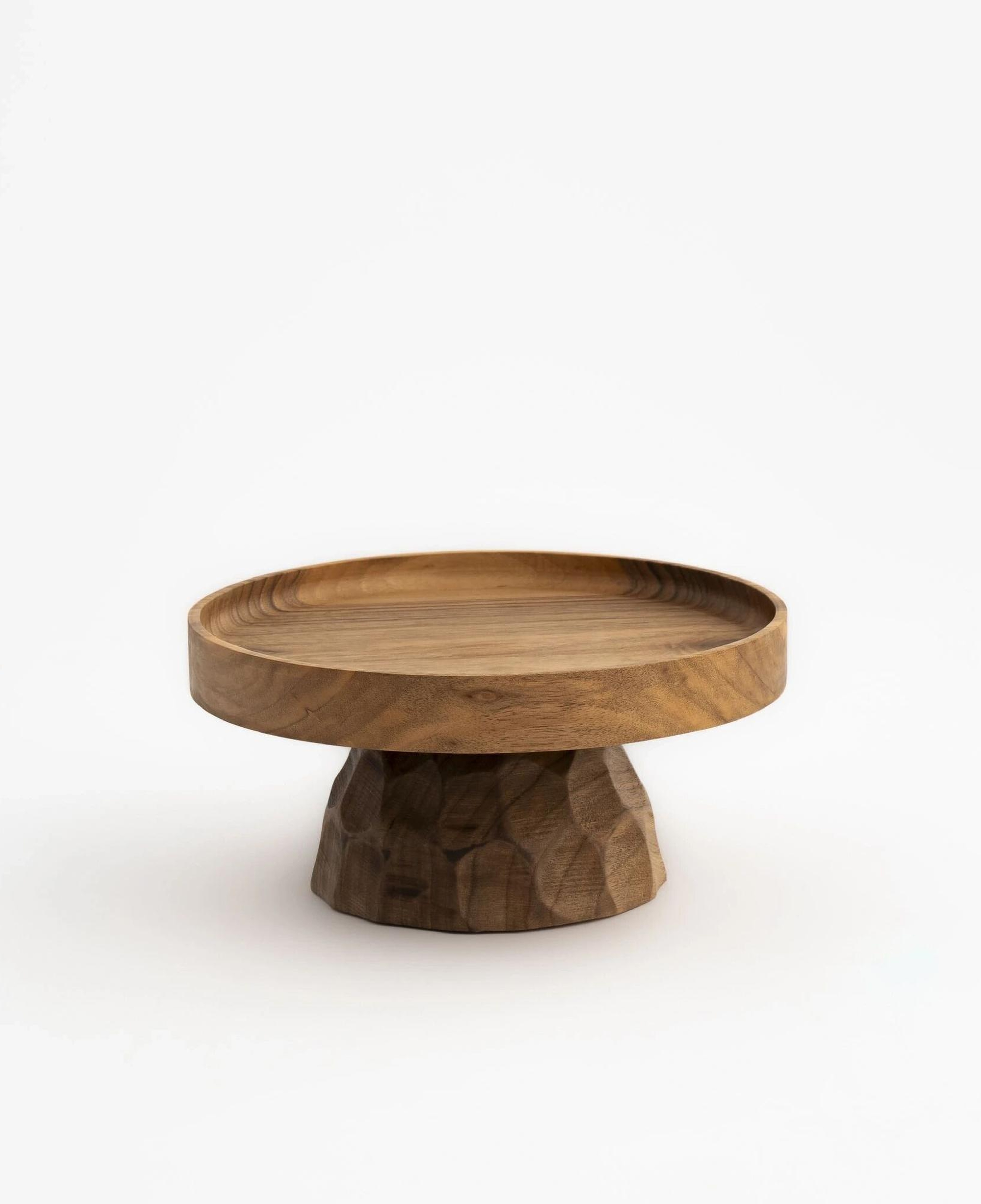 Qua Home Gio Ceviz Ahşap Ayaklı Sunum Standı 20x20x9.5 cm