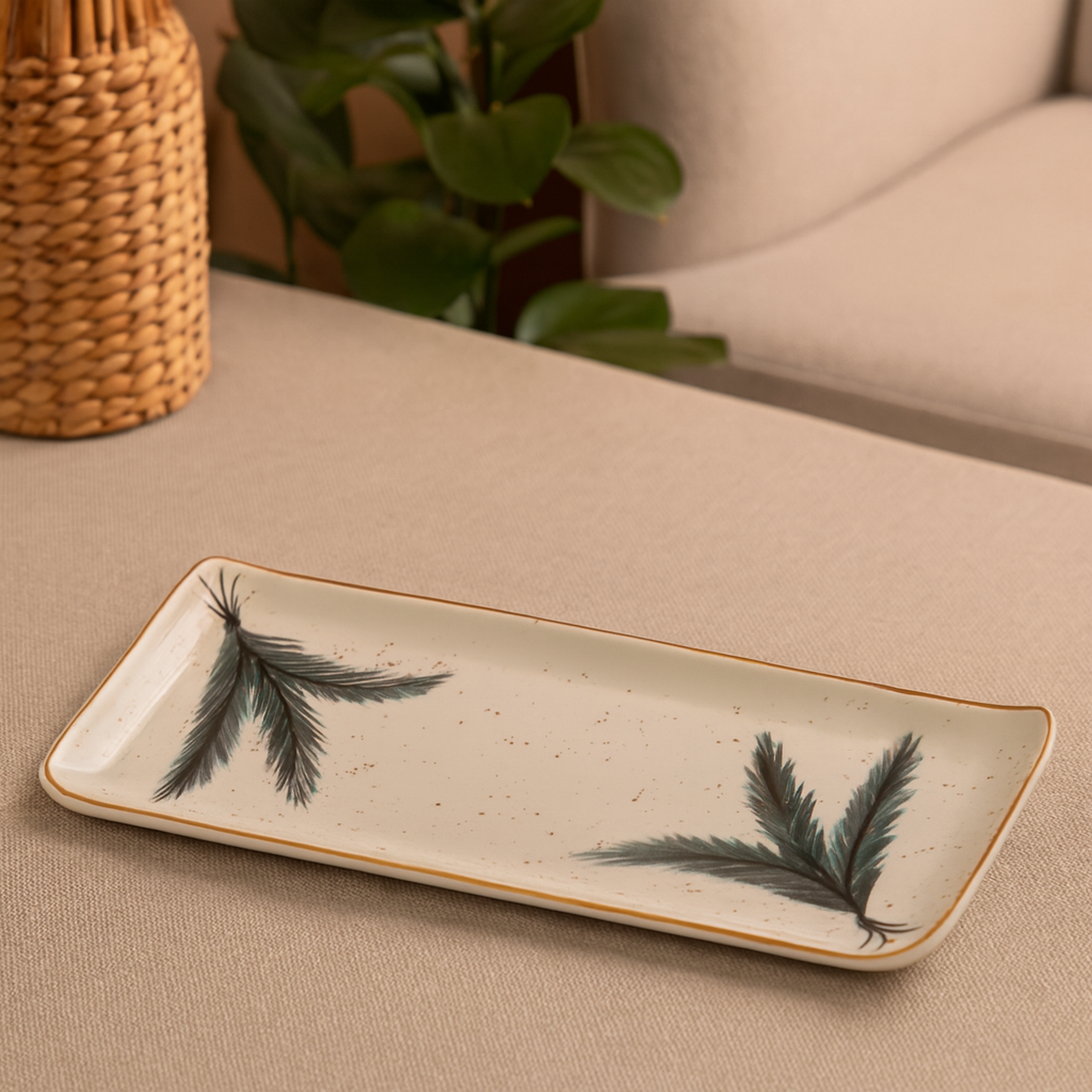 Qua Home Pelo Kaftan Tüyü Sunum Tabağı 35 Cm