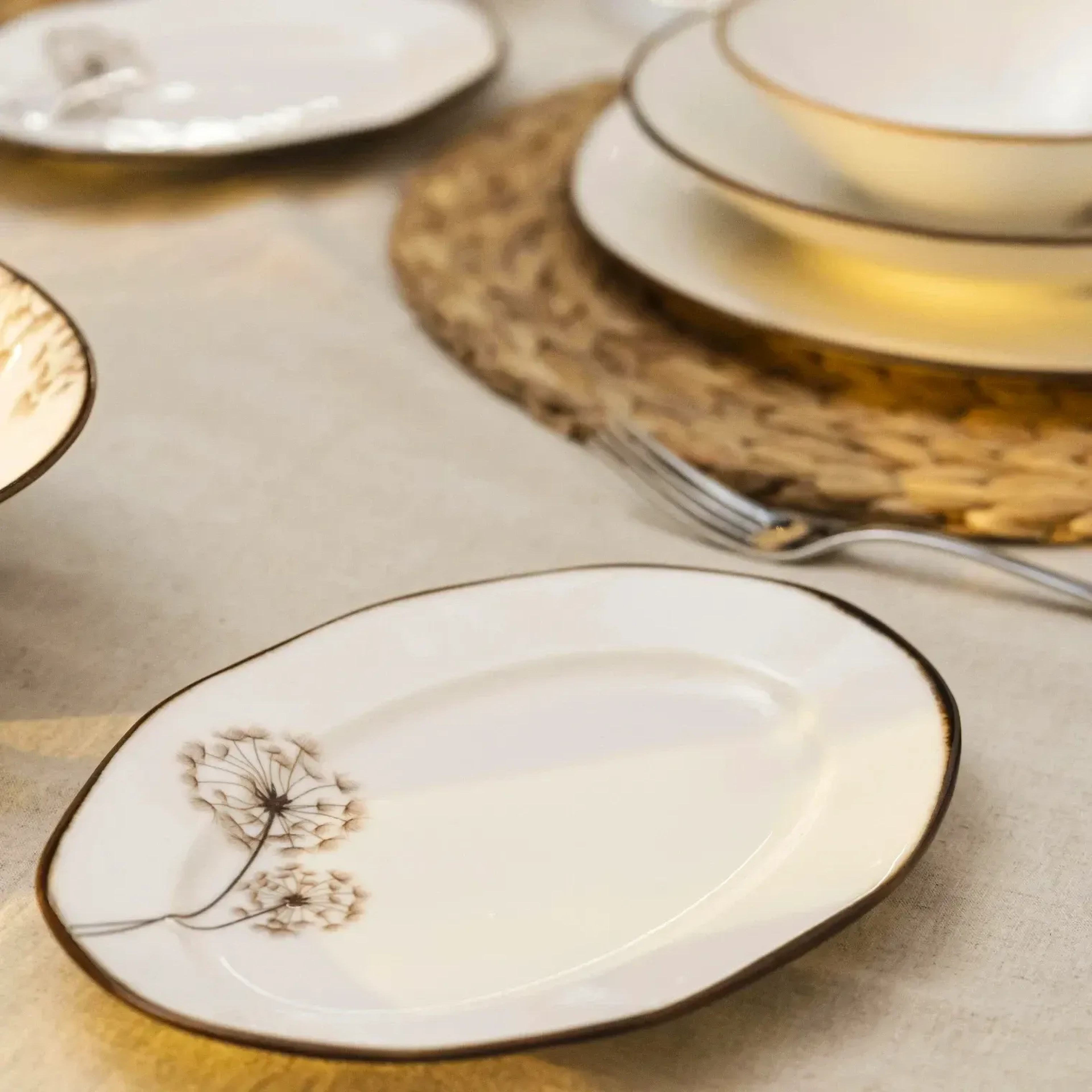 Qua Home Nash Desenli Kayık Tabak 20 cm