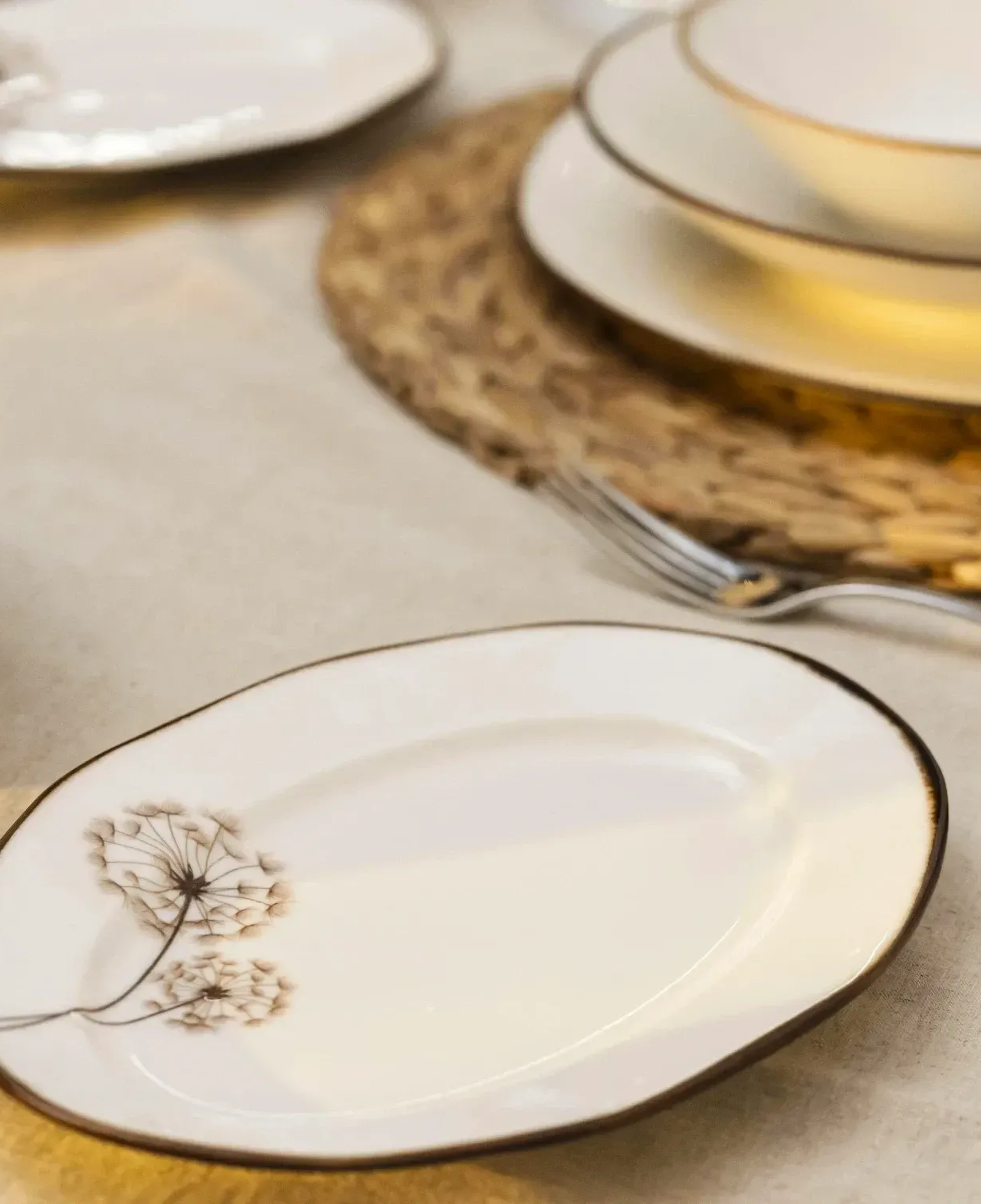 Qua Home Nash Desenli Kayık Tabak 20 cm