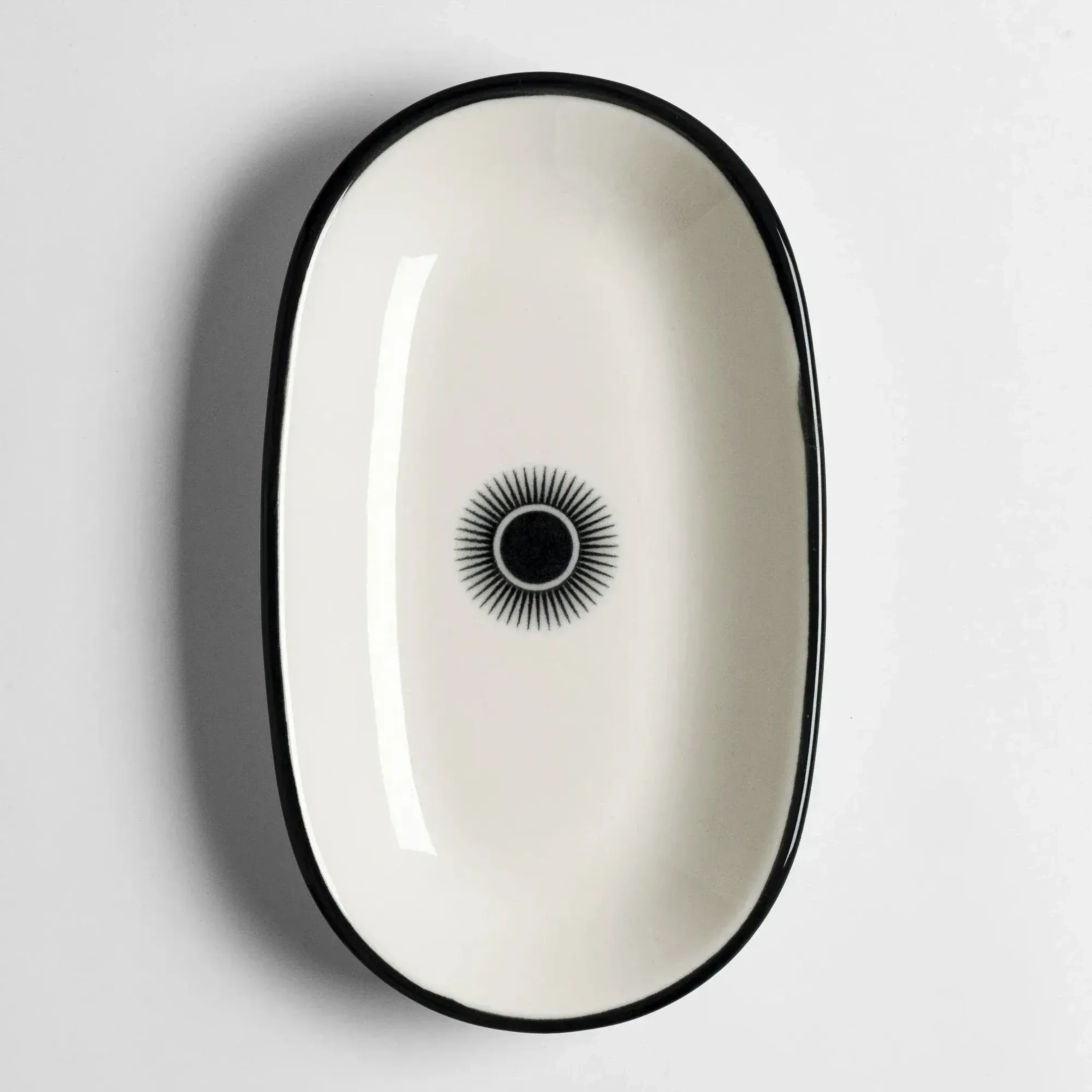 Qua Home Aspen Siyah Çizgili Kayık Tabak 25x14 cm