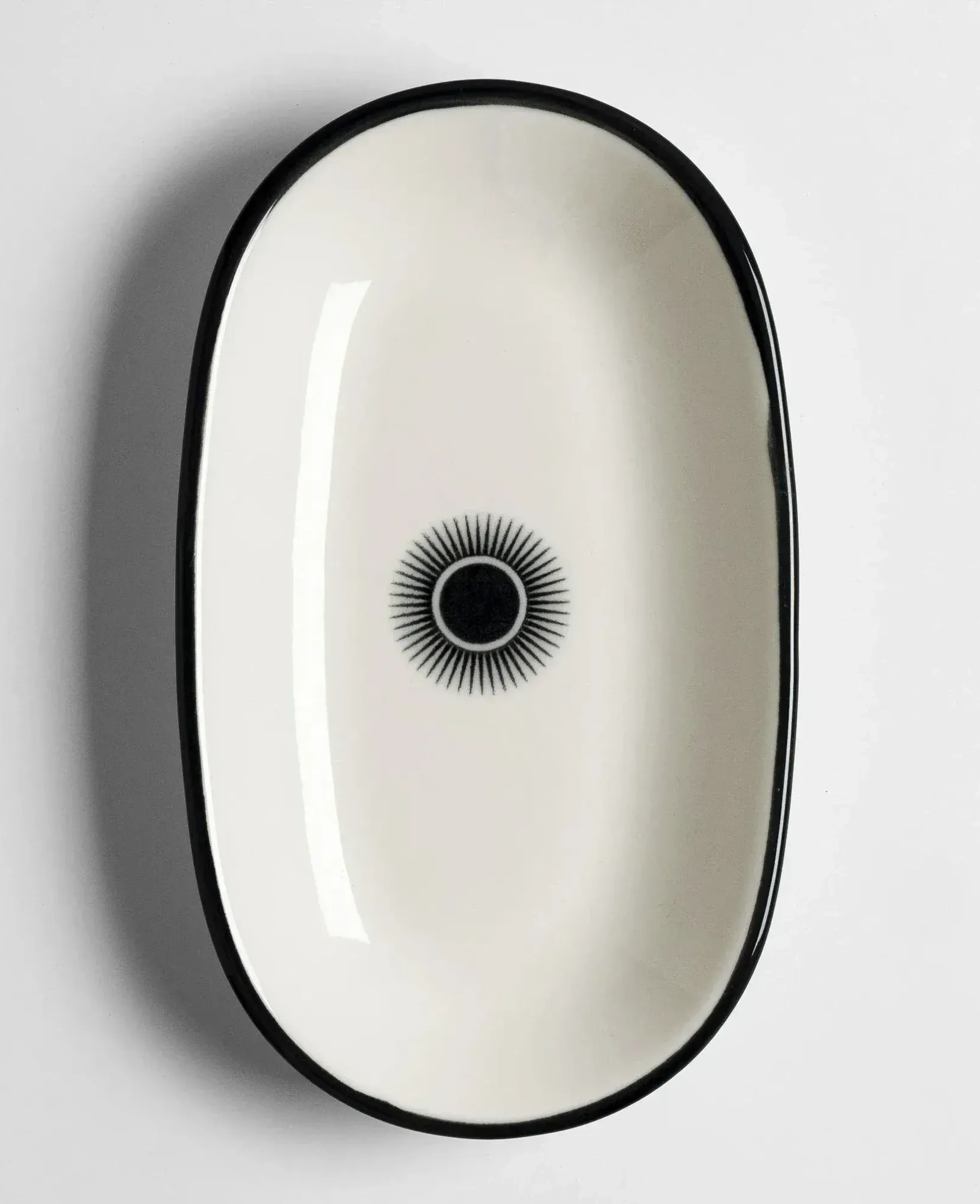 Qua Home Aspen Siyah Çizgili Kayık Tabak 25x14 cm