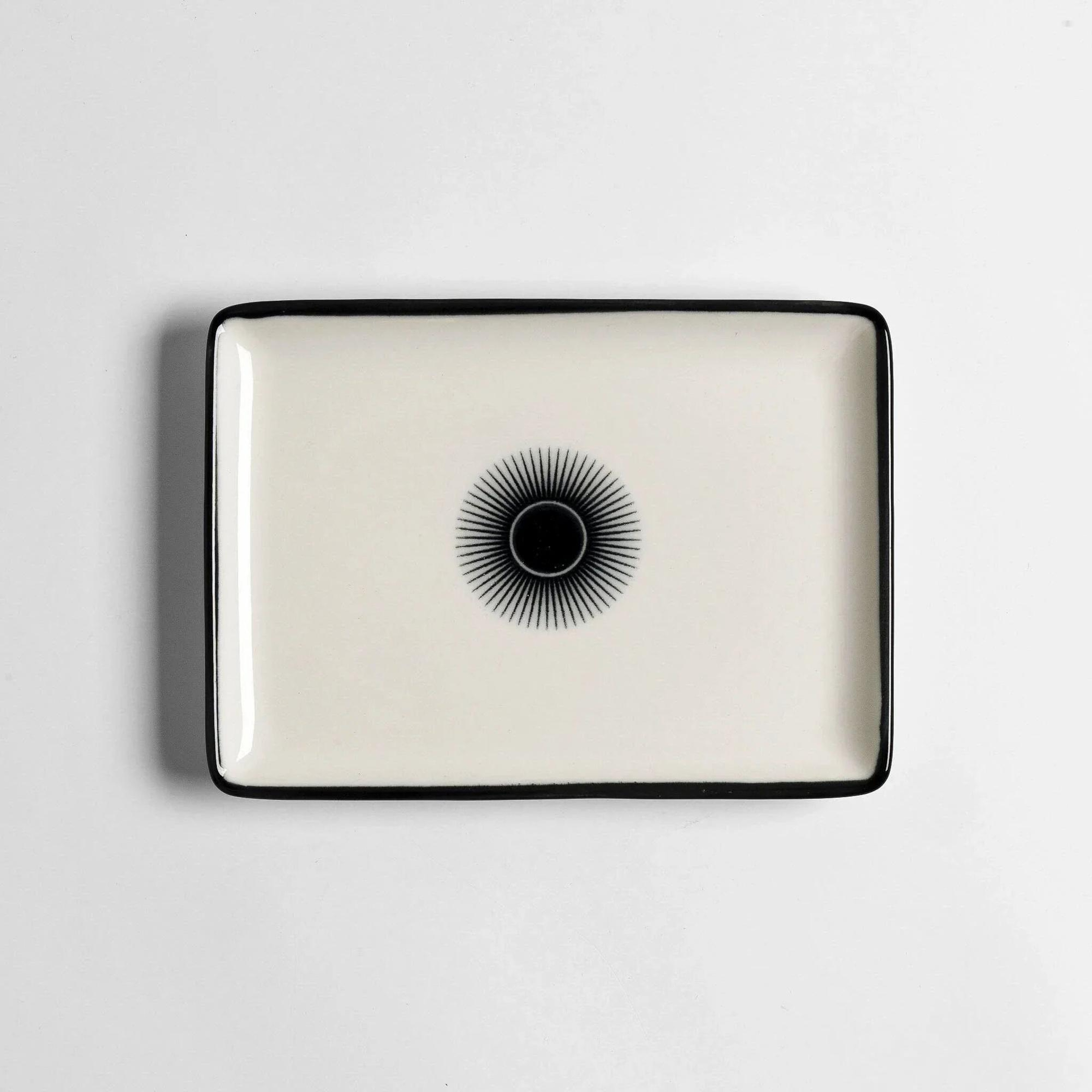 Qua Home Aspen Siyah Çizgili Sunum Tabağı 13x18 cm