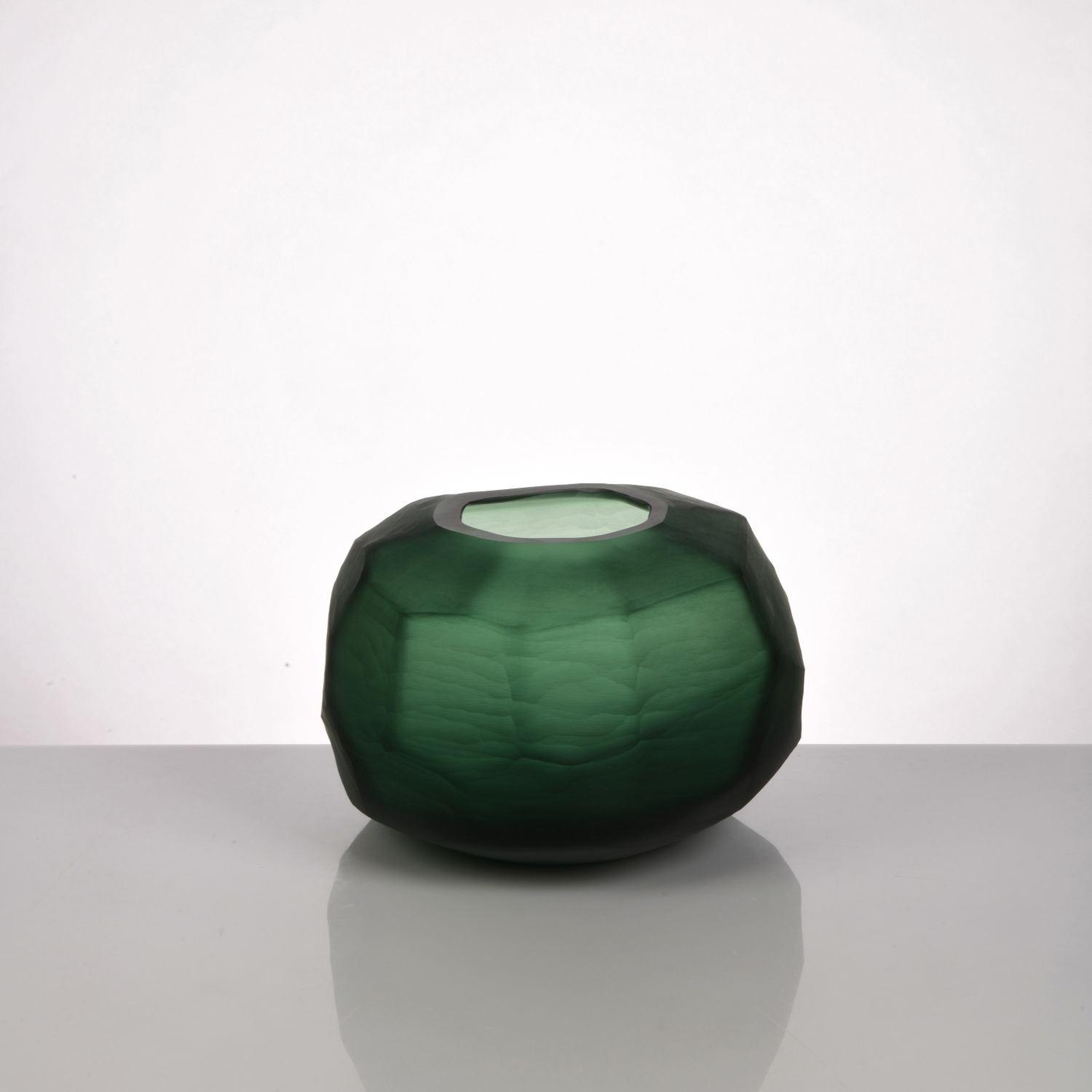 Qua Home Remy El Yapımı Cam Vazo Yeşil Küçük