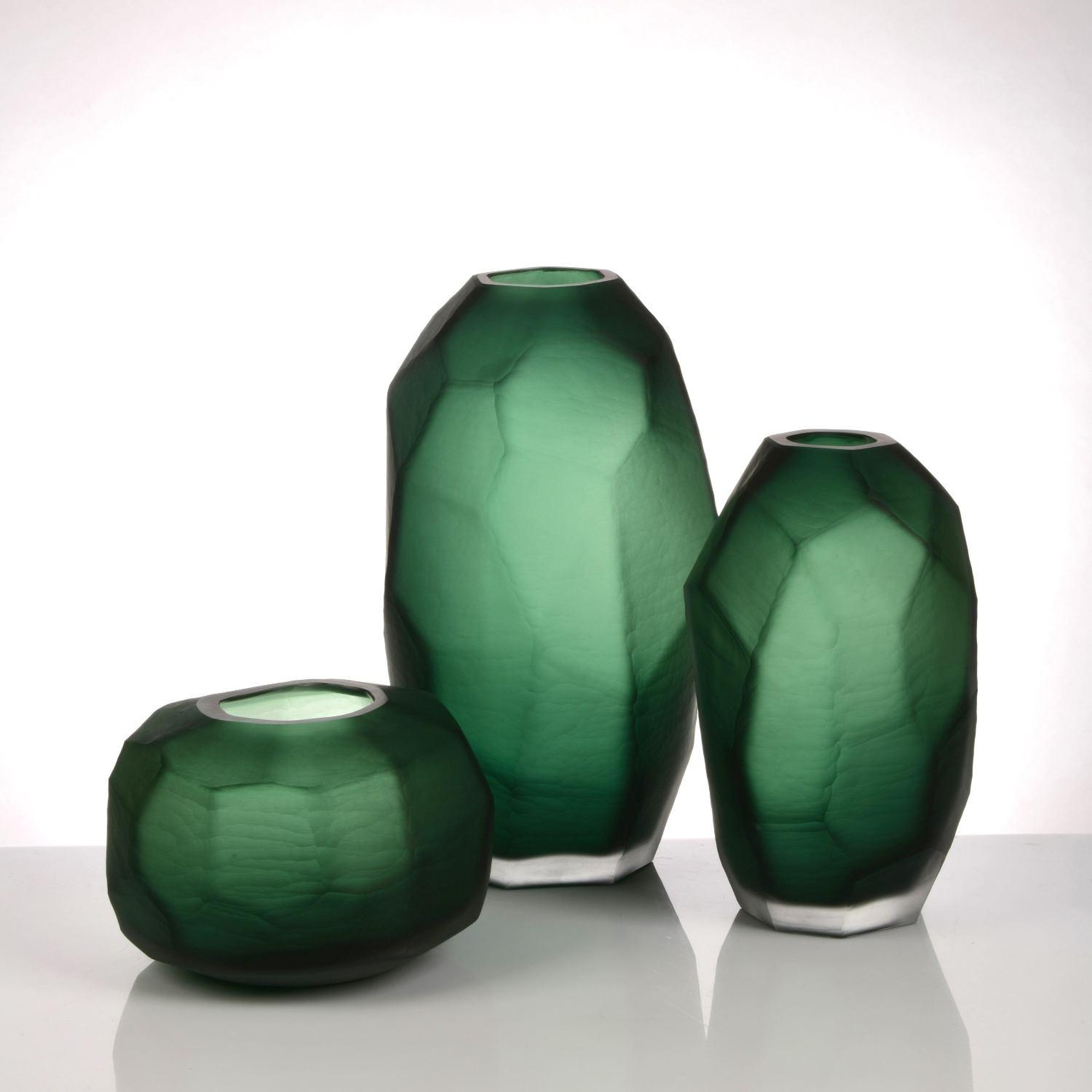 Qua Home Remy El Yapımı Cam Vazo Yeşil Küçük