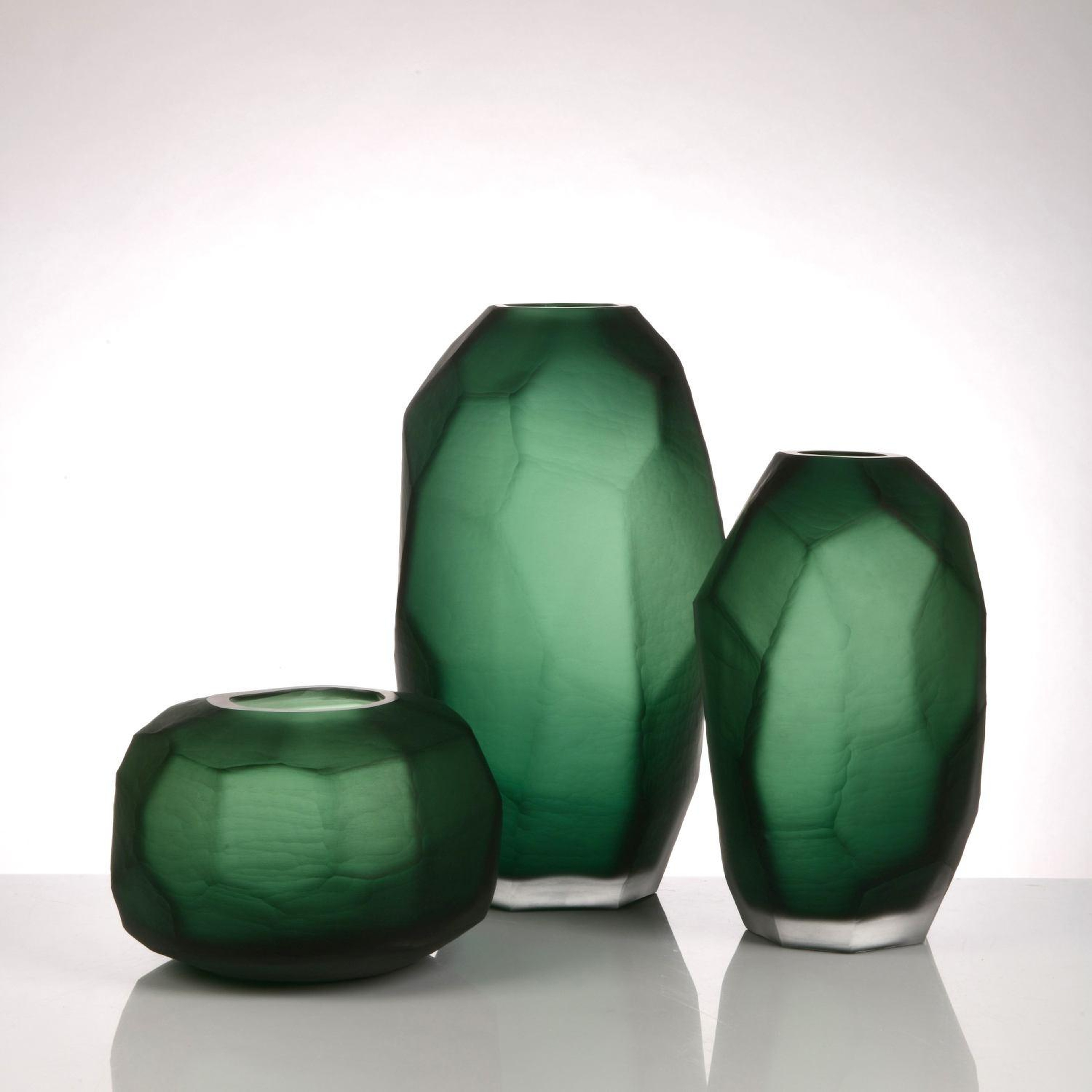 Qua Home Remy El Yapımı Cam Vazo Yeşil Orta