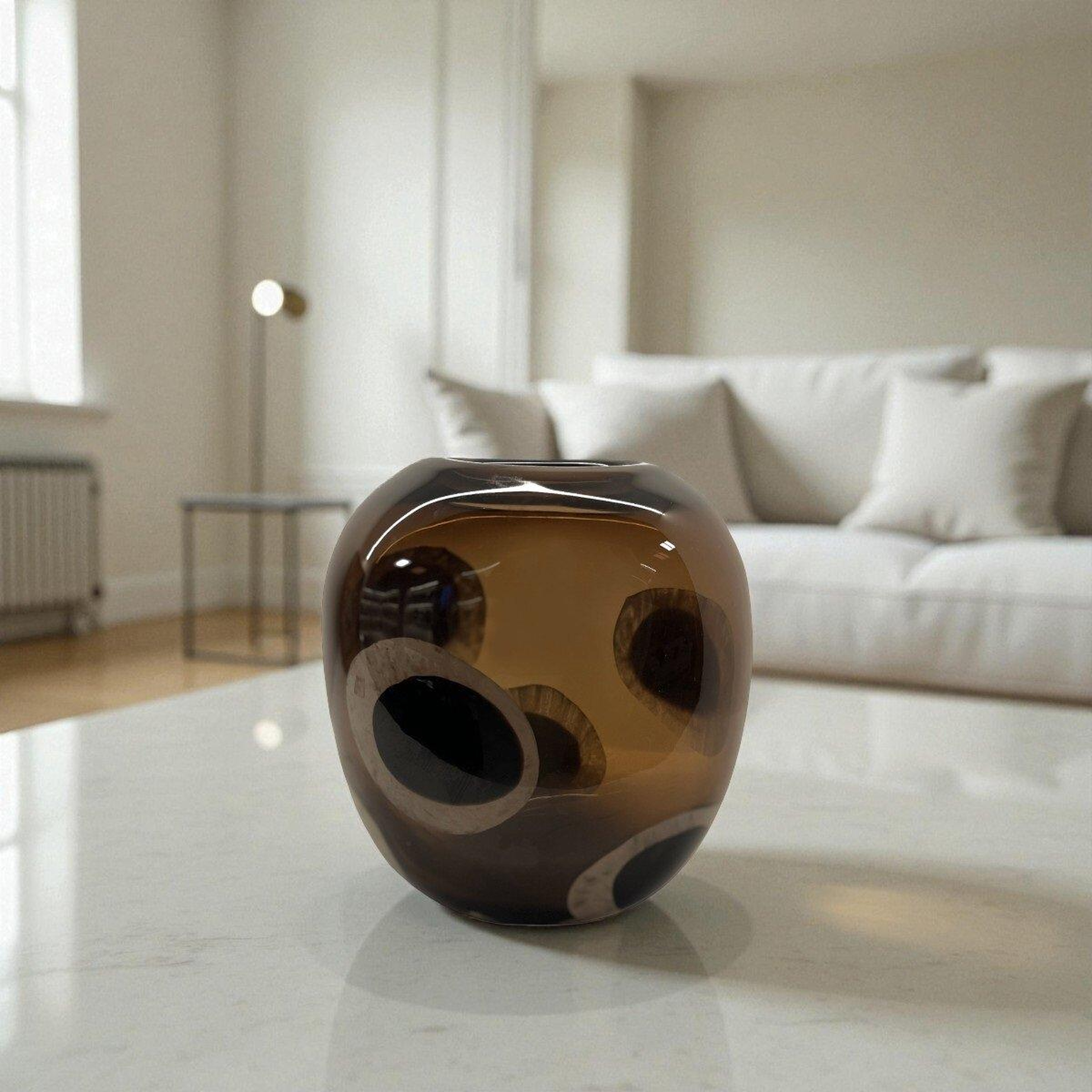 Qua Home Mauvais Cam Vazo Kahverengi 20x13x22 cm