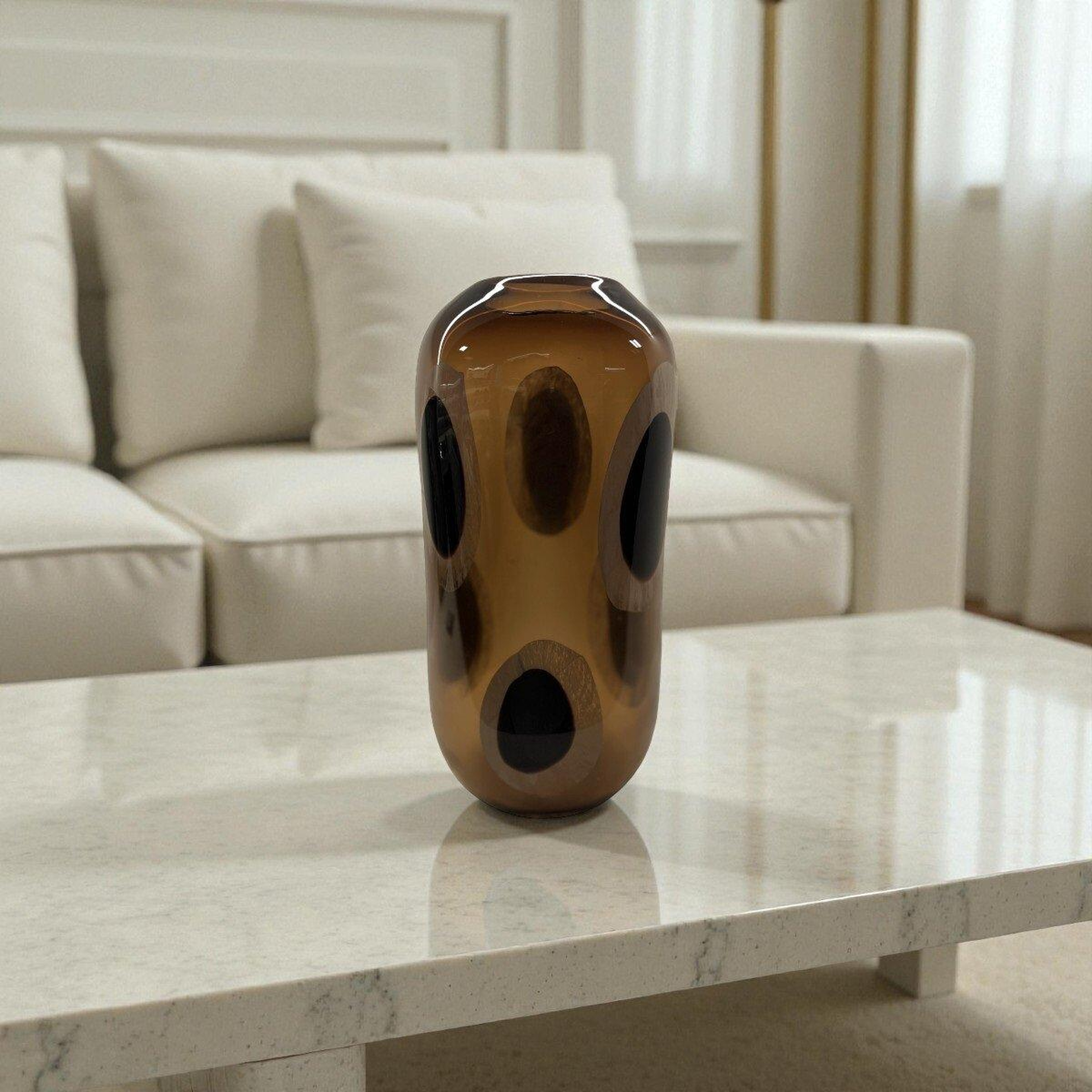 Qua Home Mauvais Cam Vazo Kahverengi 17x12x33 cm