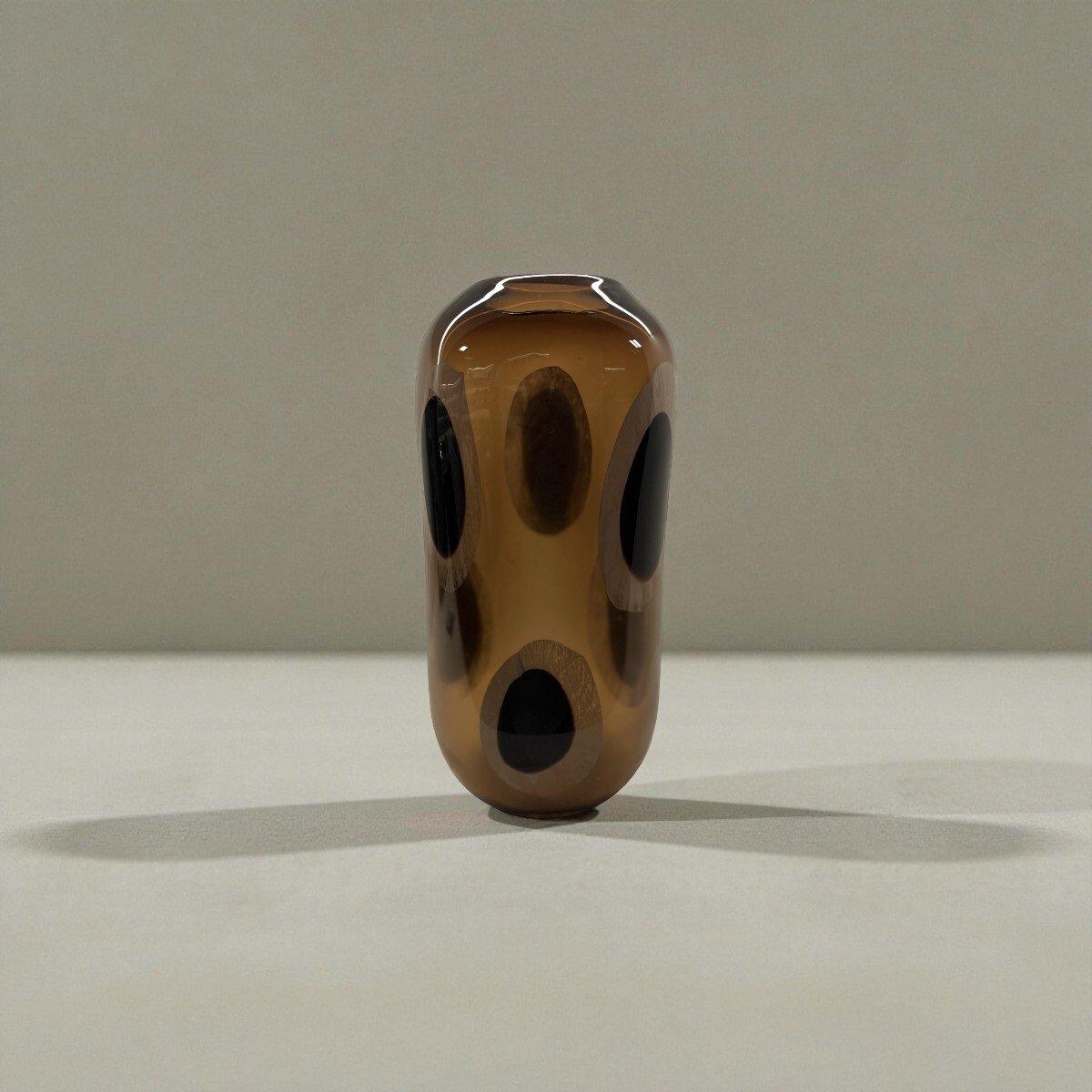 Qua Home Mauvais Cam Vazo Kahverengi 17x12x33 cm