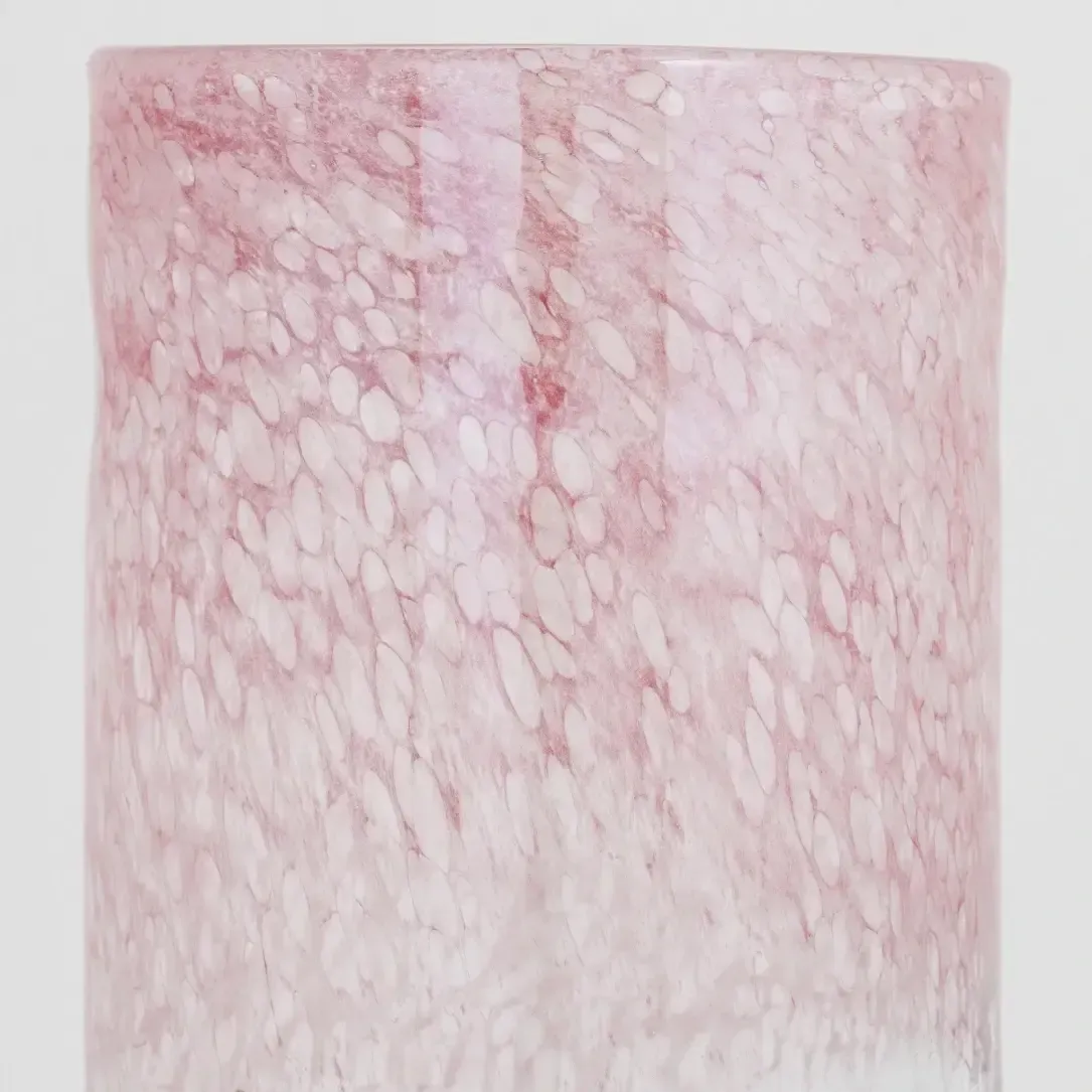 Qua Home Rosa El Yapımı Pembe Cam Vazo