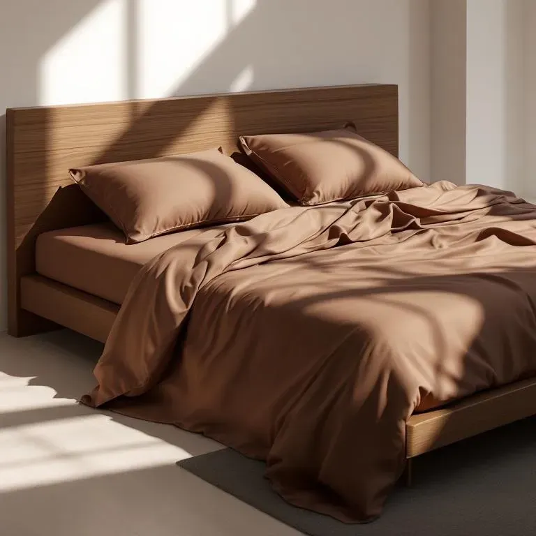 Qua Home Soho 200 TC Pamuk Perkal King Size Nevresim Kahverengi