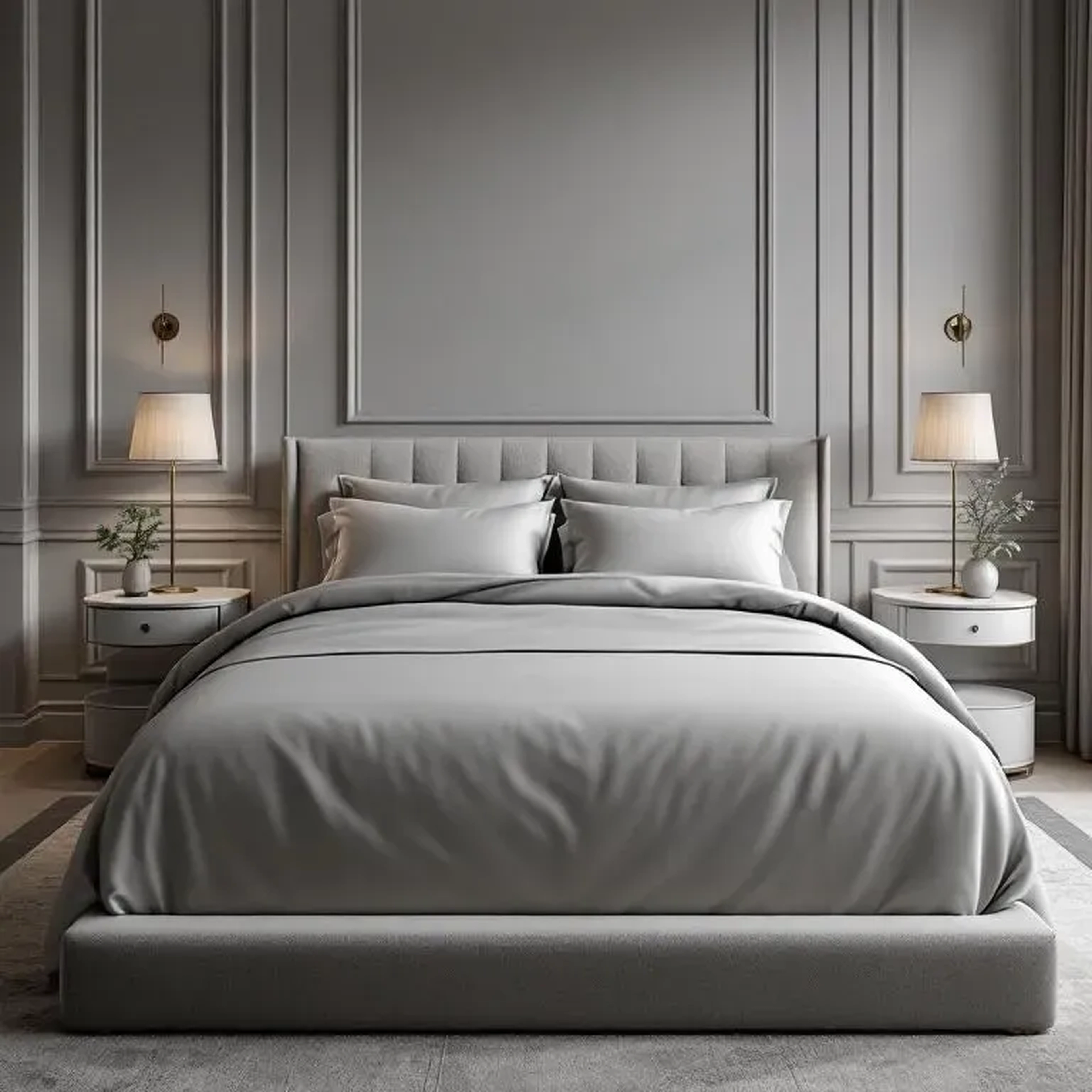 Qua Home Soho 200 TC Pamuk Perkal King Size Nevresim Gri