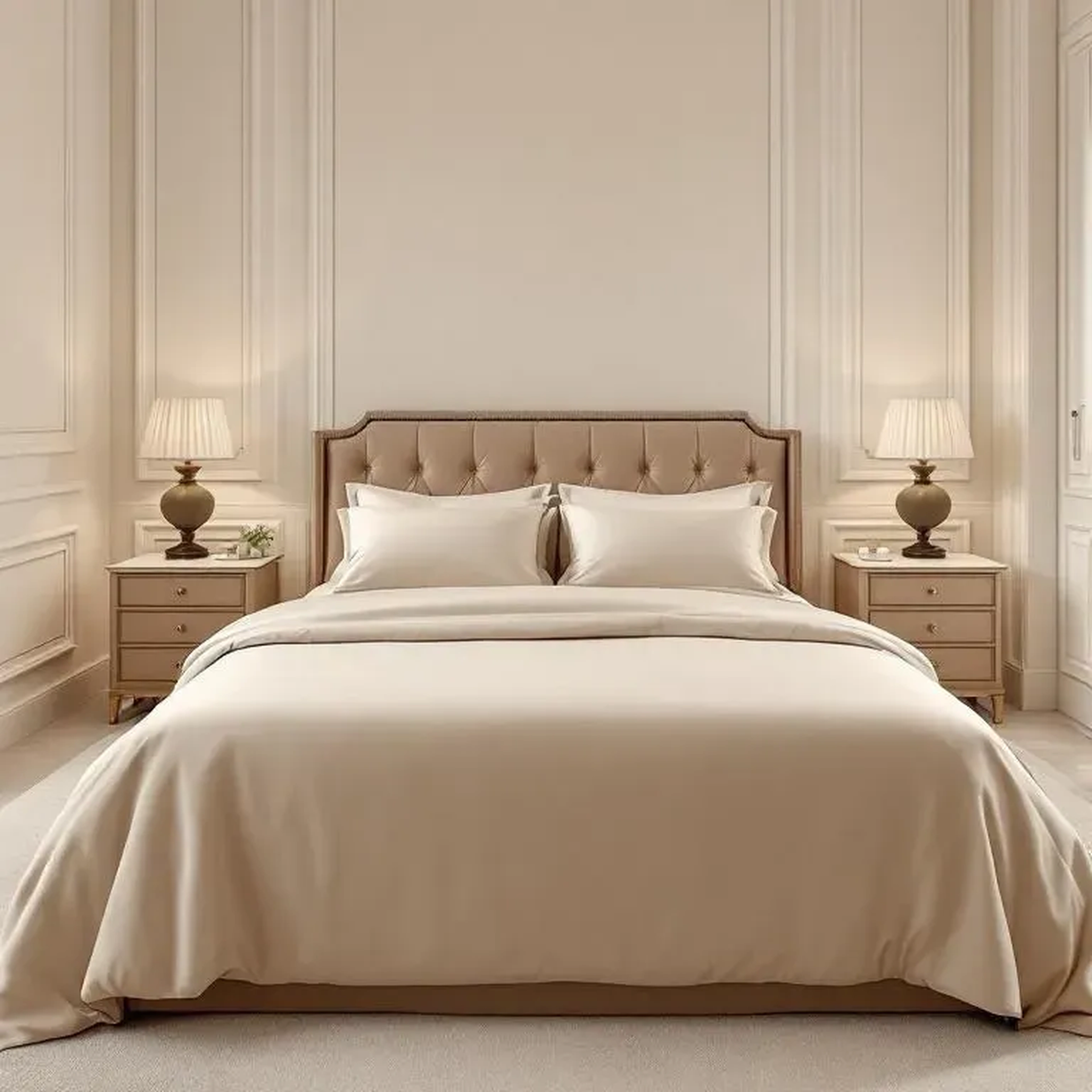 Qua Home Soho 200 TC Pamuk Perkal Çift Kişilik Nevresim Bej