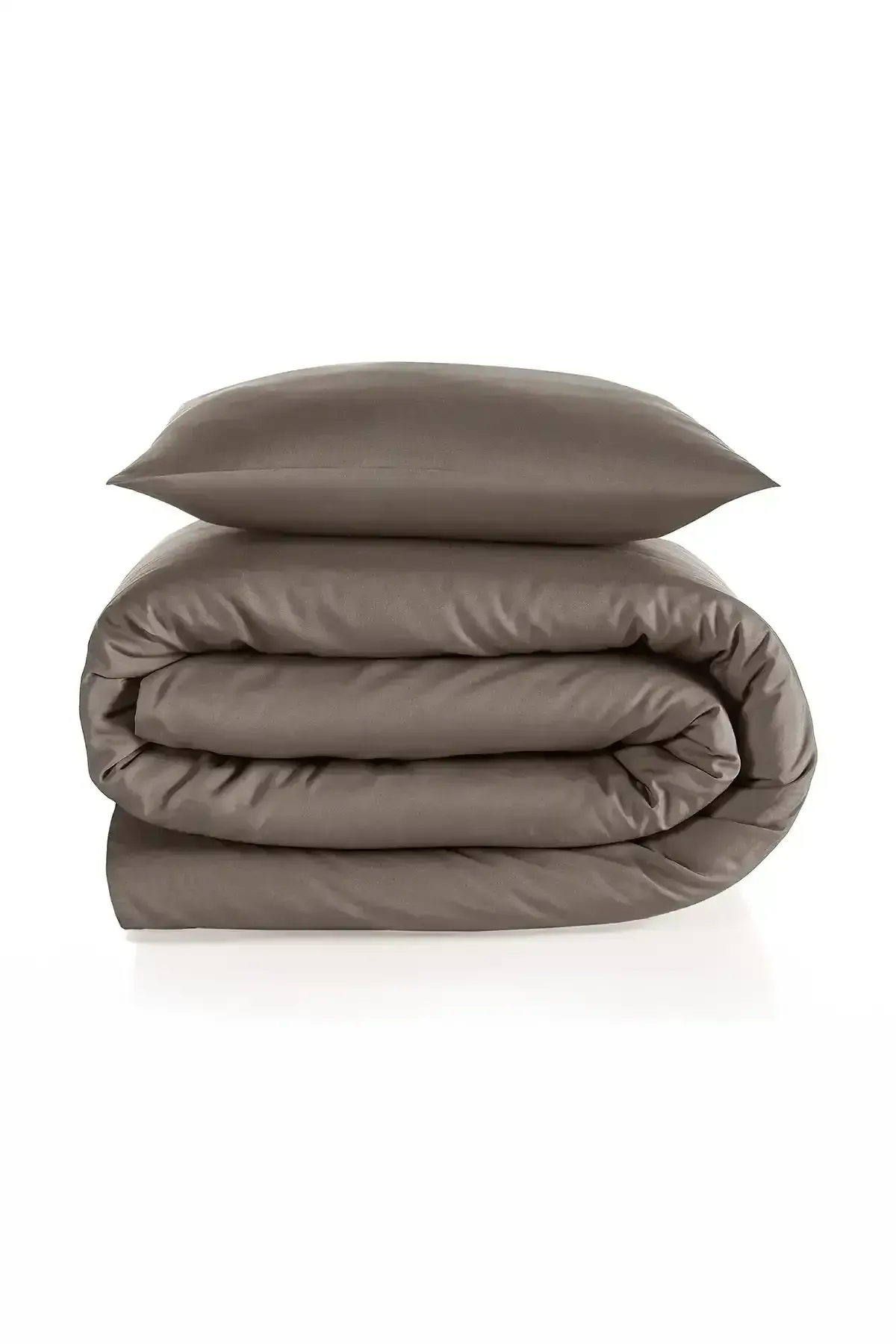 Qua Home Soho 200 TC Pamuk Perkal Tek Kişilik Nevresim Seti Kahverengi